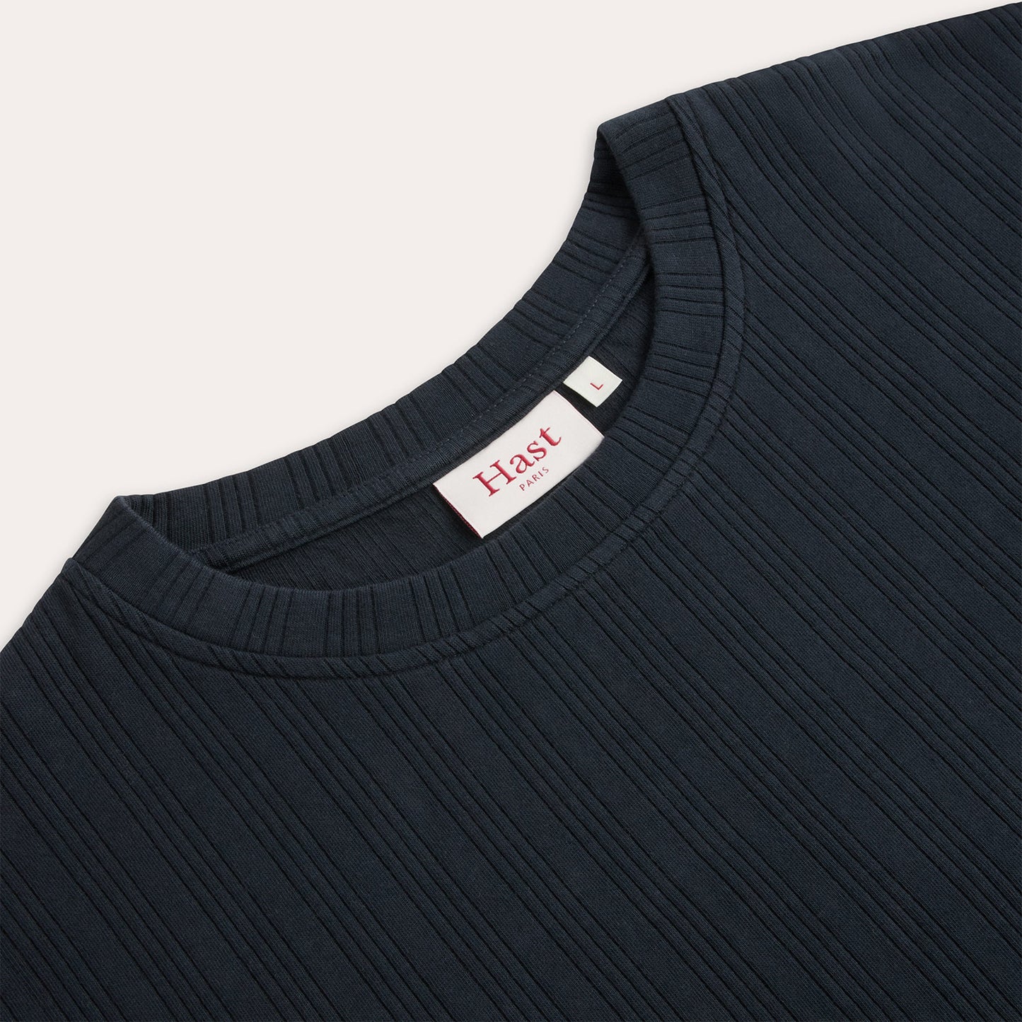 Navy striped cotton T-shirt