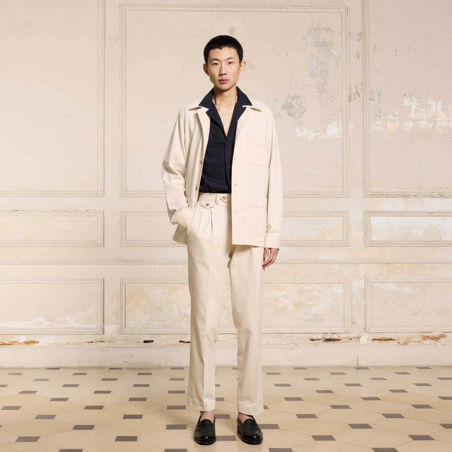 Veste de travail en coton écrue