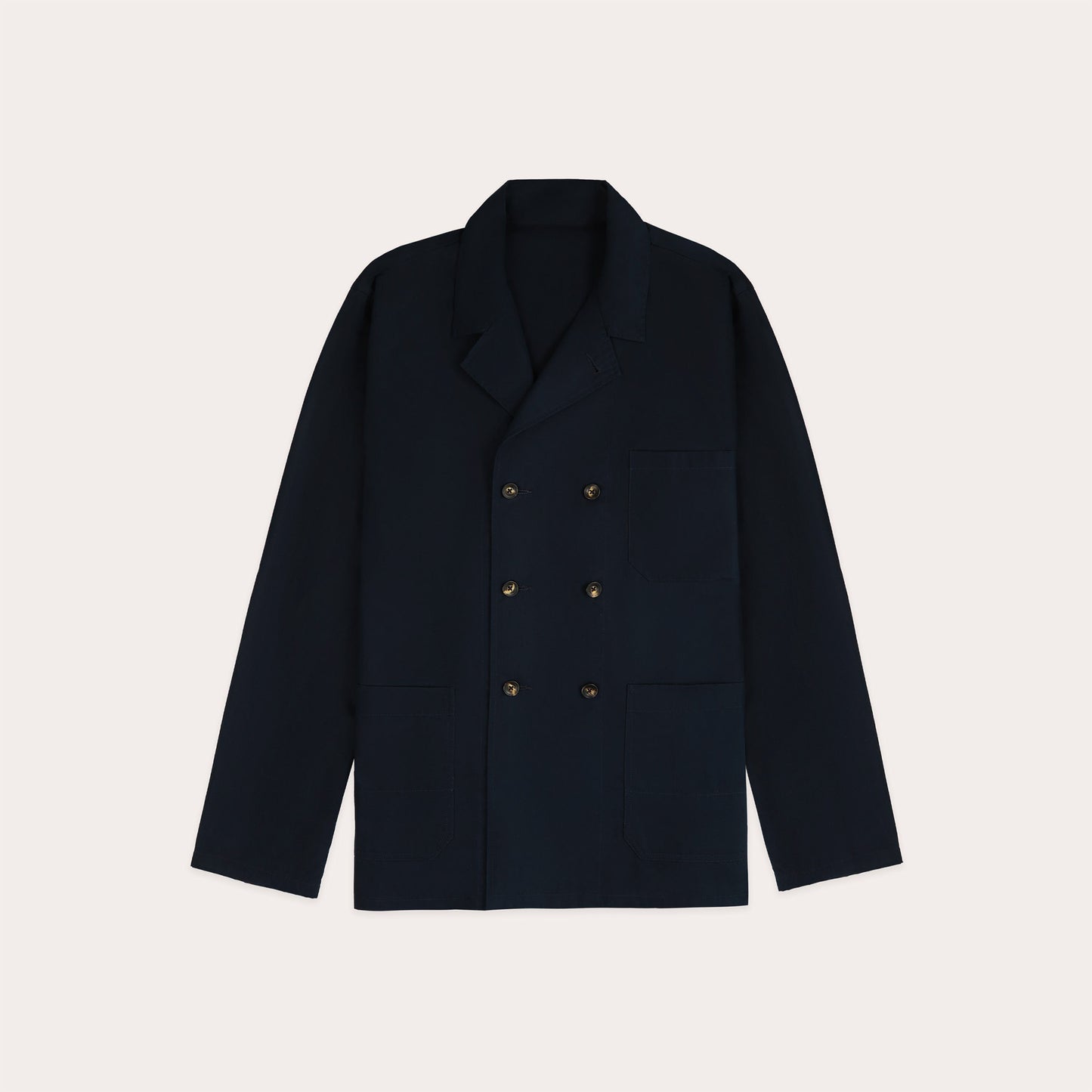 Navy cotton double-breasted work jacket