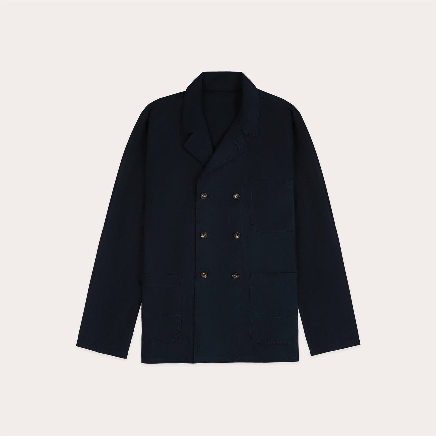 Veste de travail croisée en coton marine