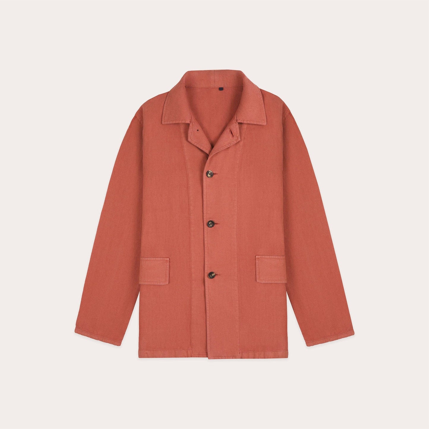 Veste de travail en coton et lin corail