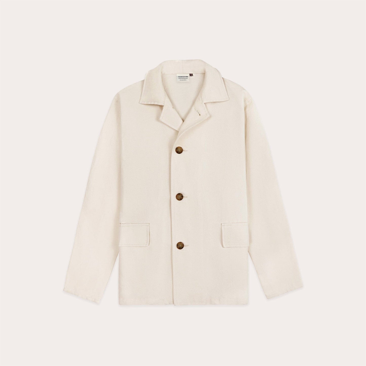 Veste de travail en coton et lin écrue