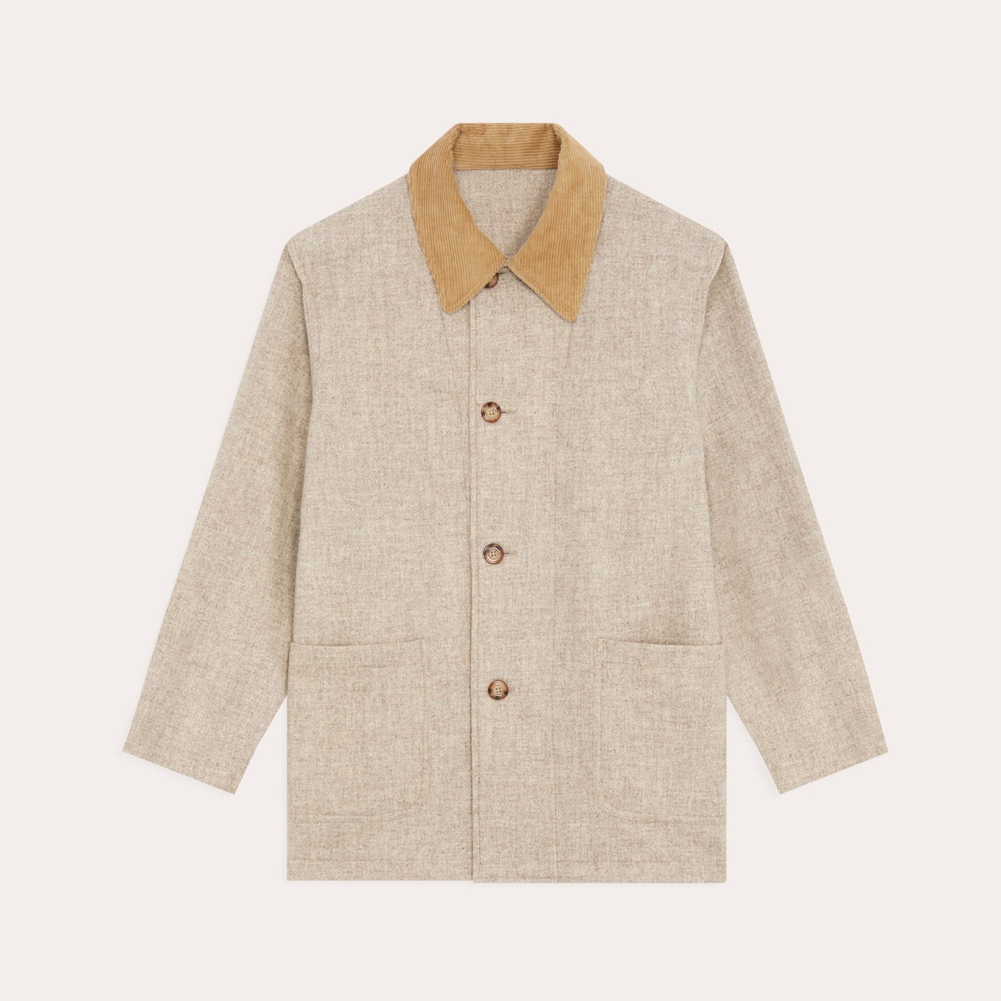 Veste de travail en laine beige chiné