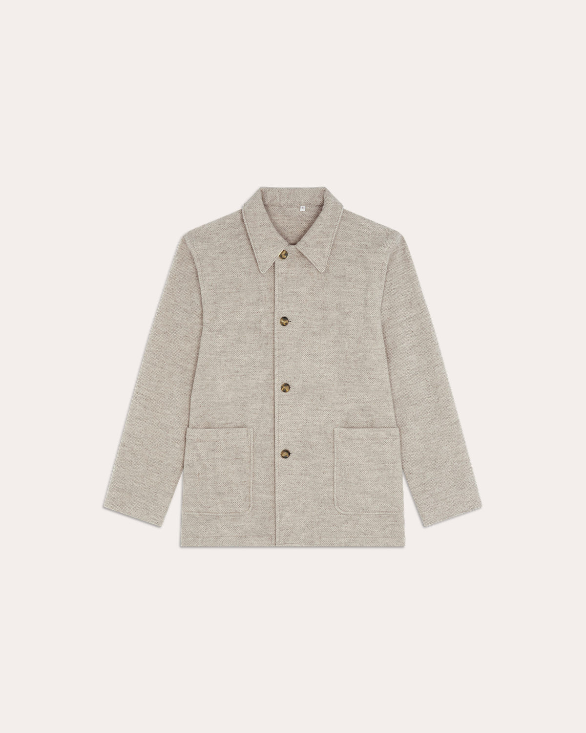 Ecru flecked wool work jacket