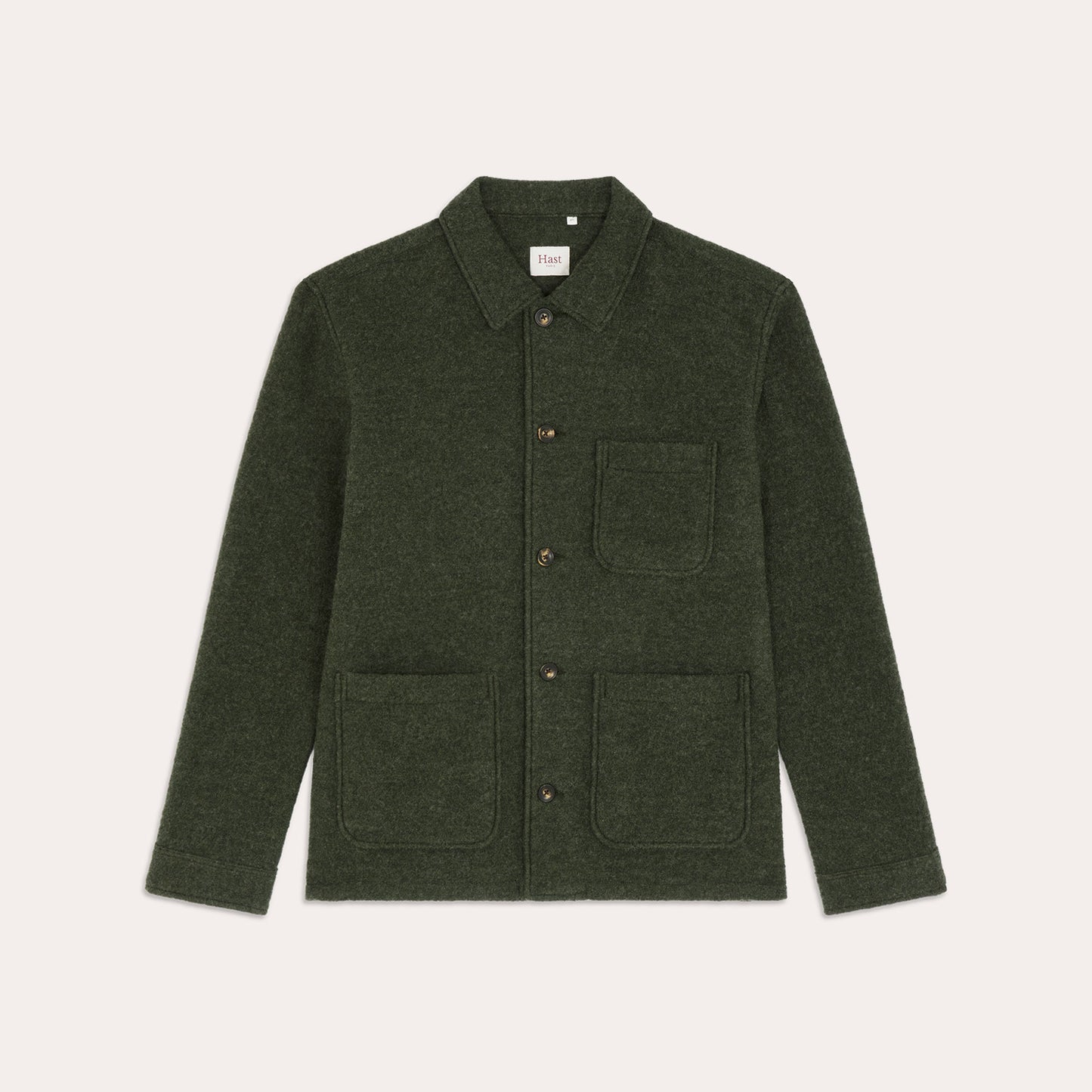 Veste de travail en laine bouillie verte