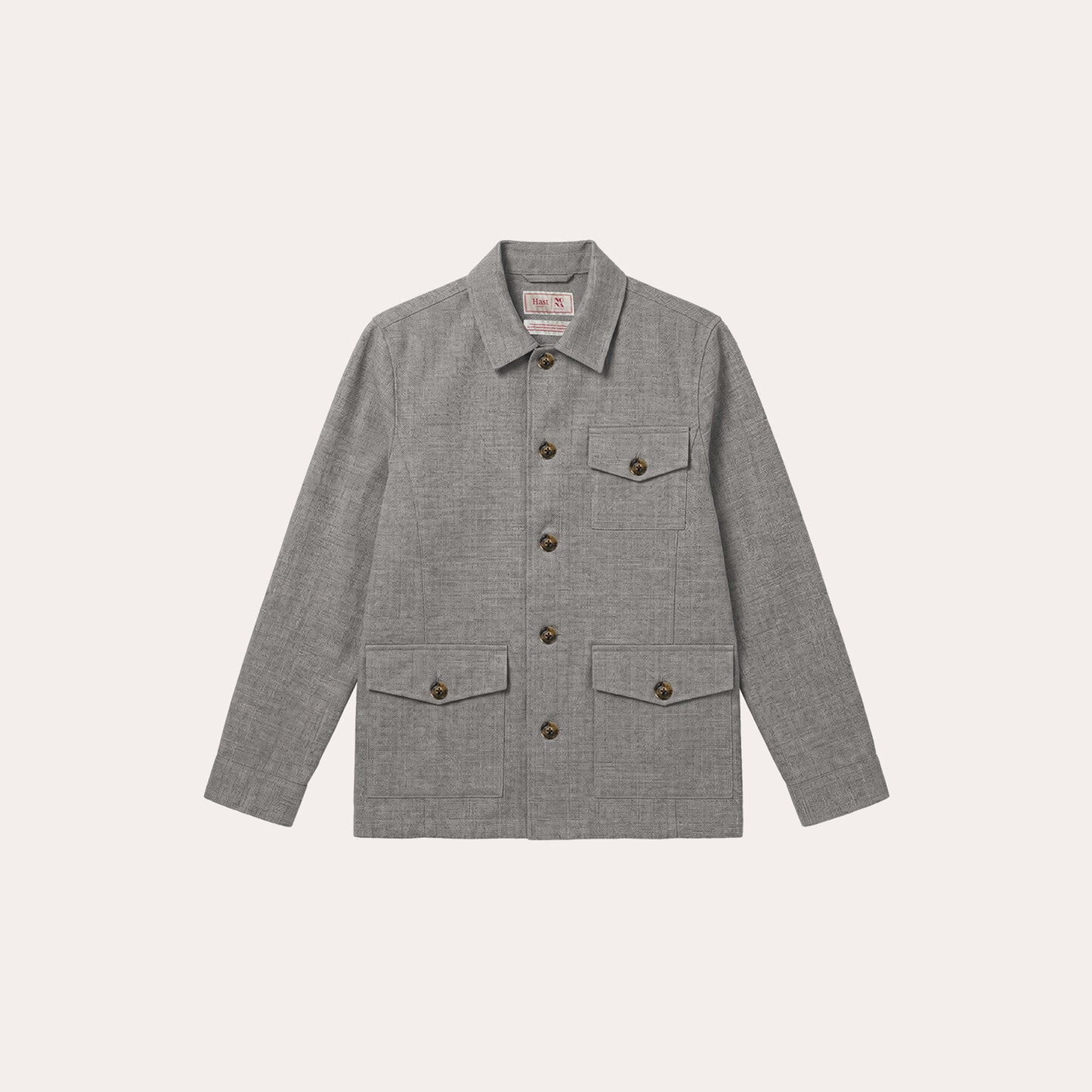 Veste atelier en laine froide sable