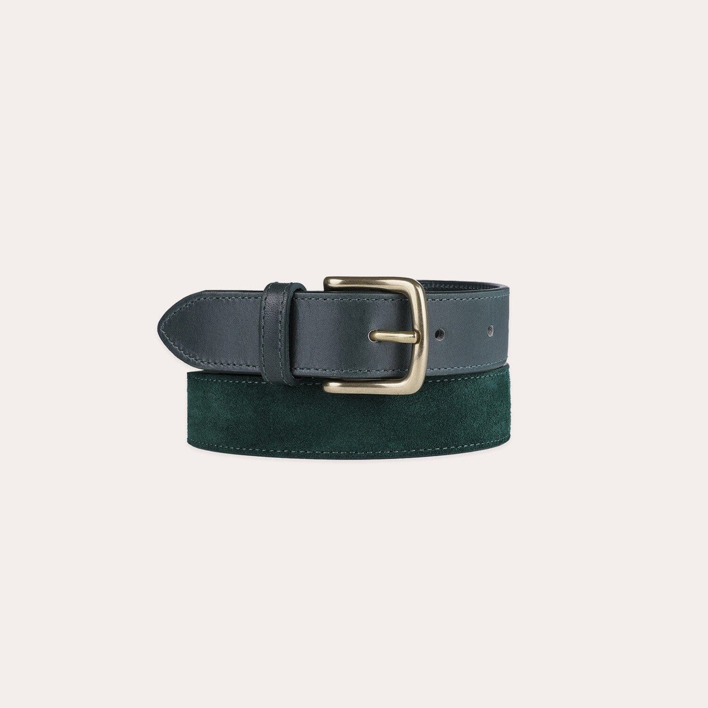 Ceinture ajustable en cuir suédé vert forêt