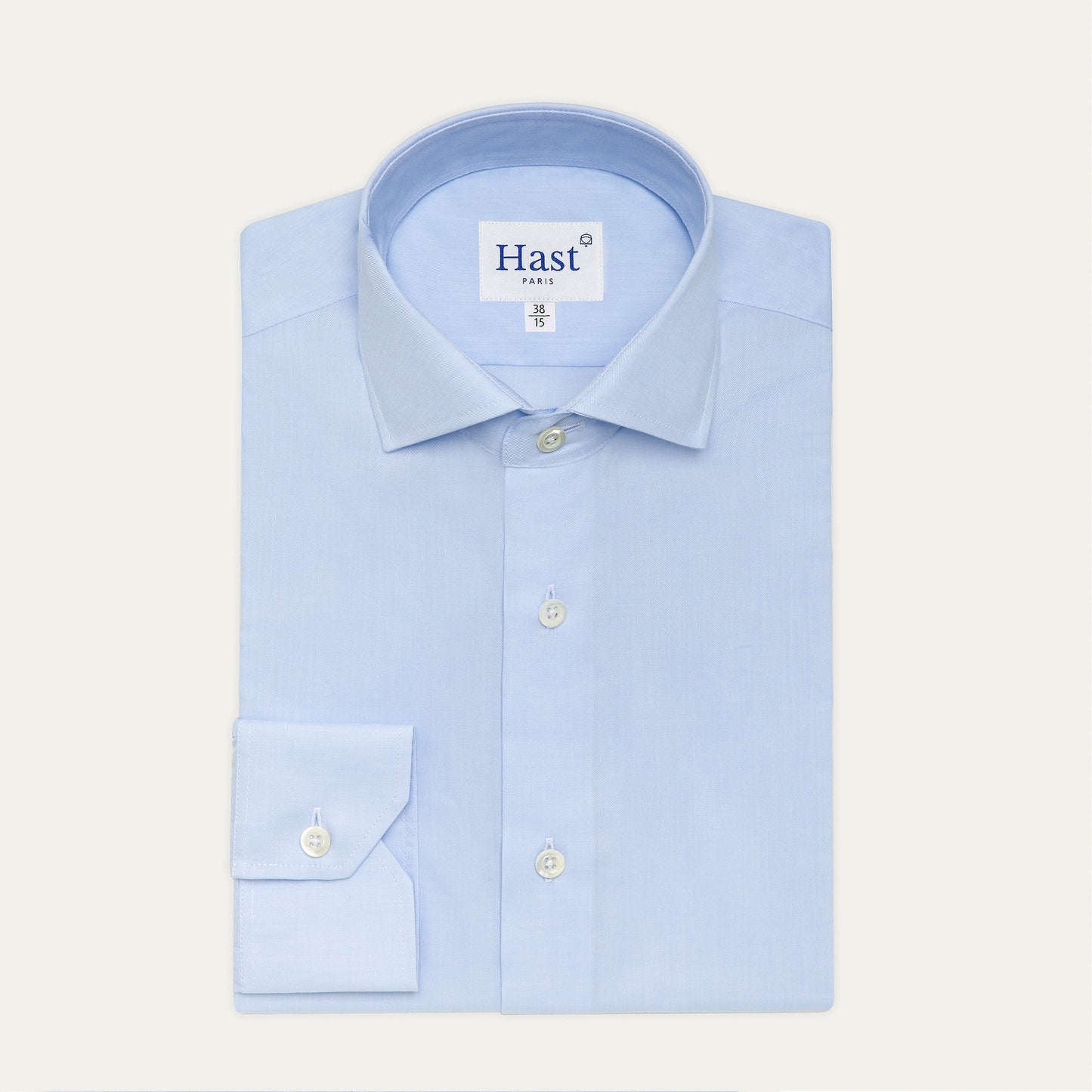 Chemise en twill bleu stretch naturel