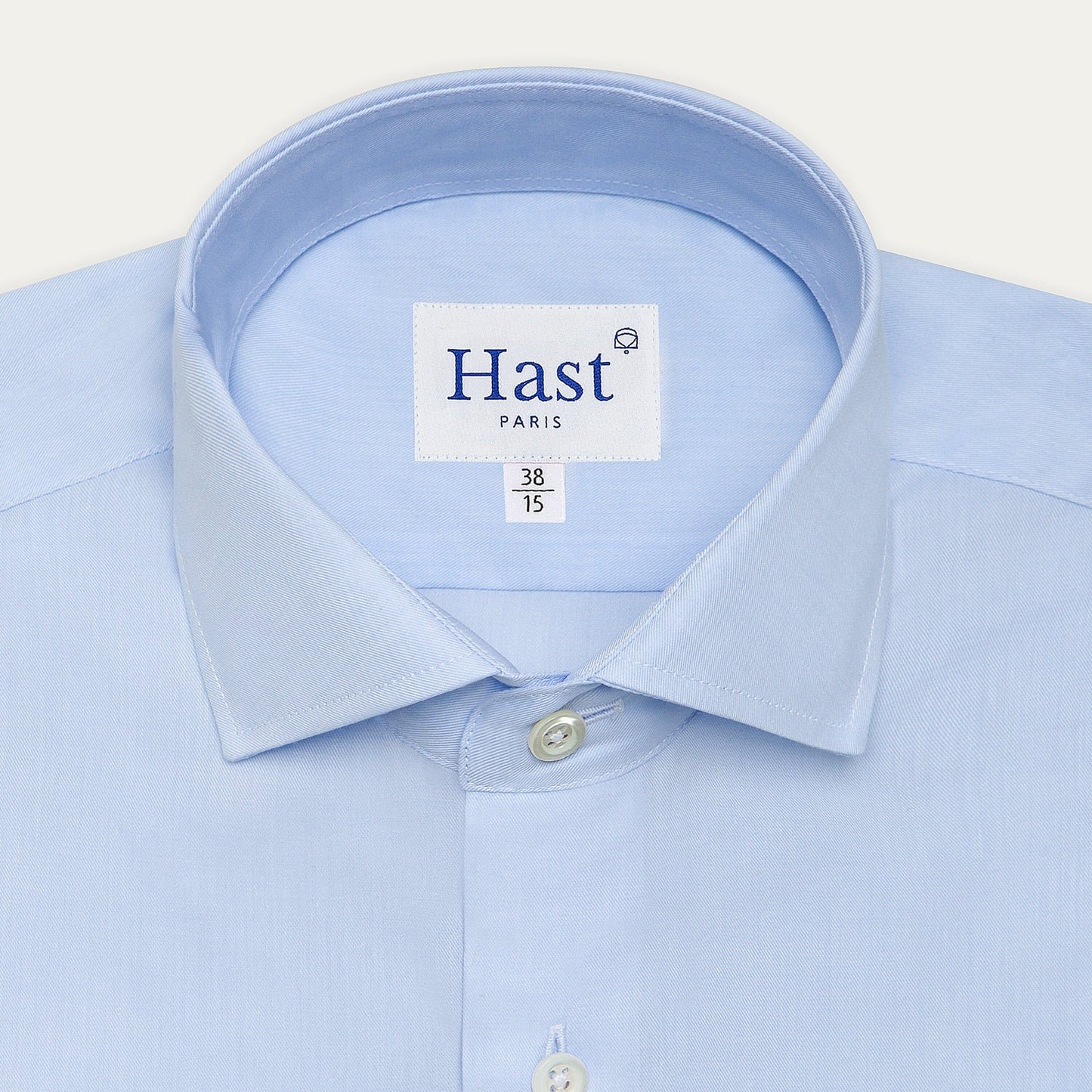 Chemise en twill bleu stretch naturel