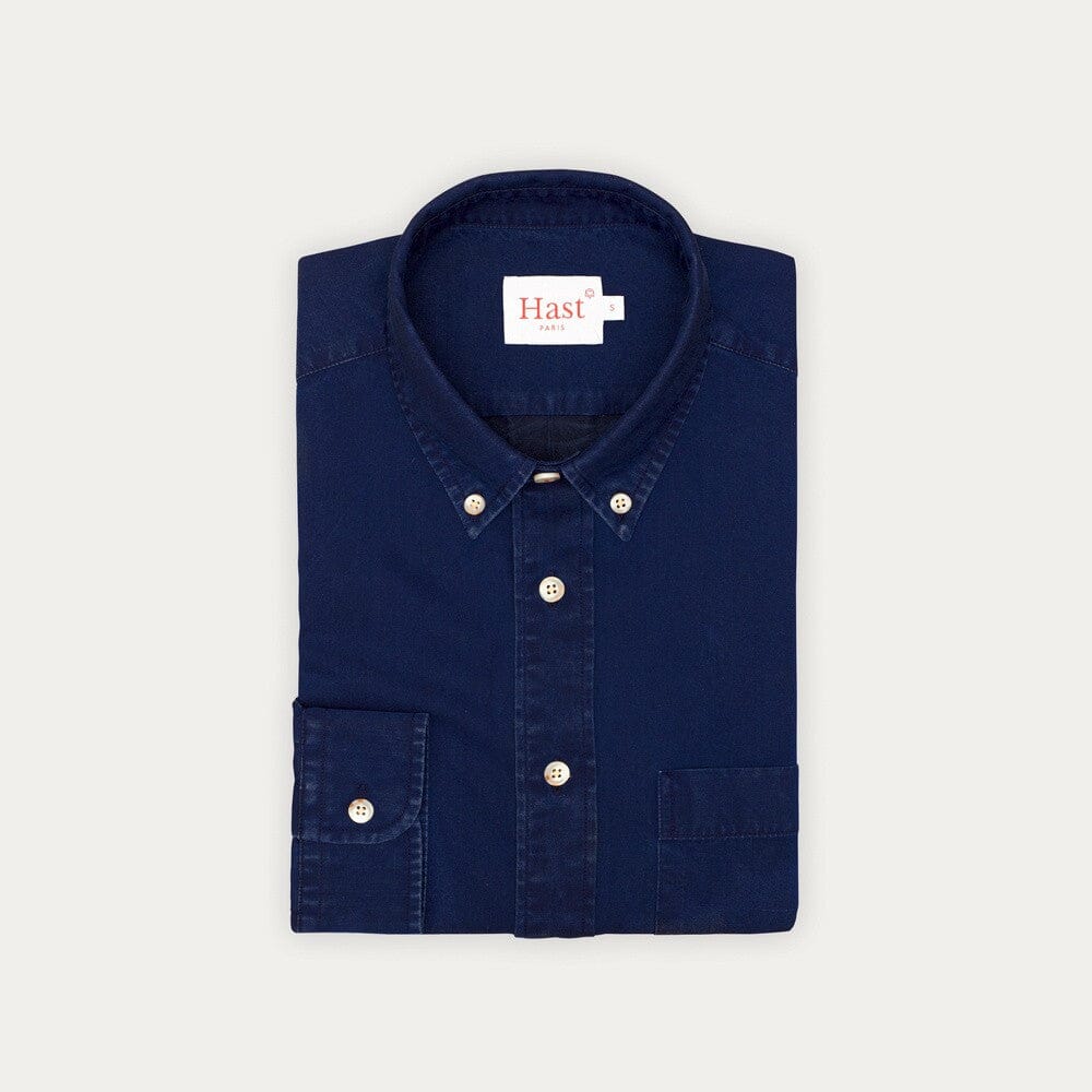 Chemise en denim bleu foncé