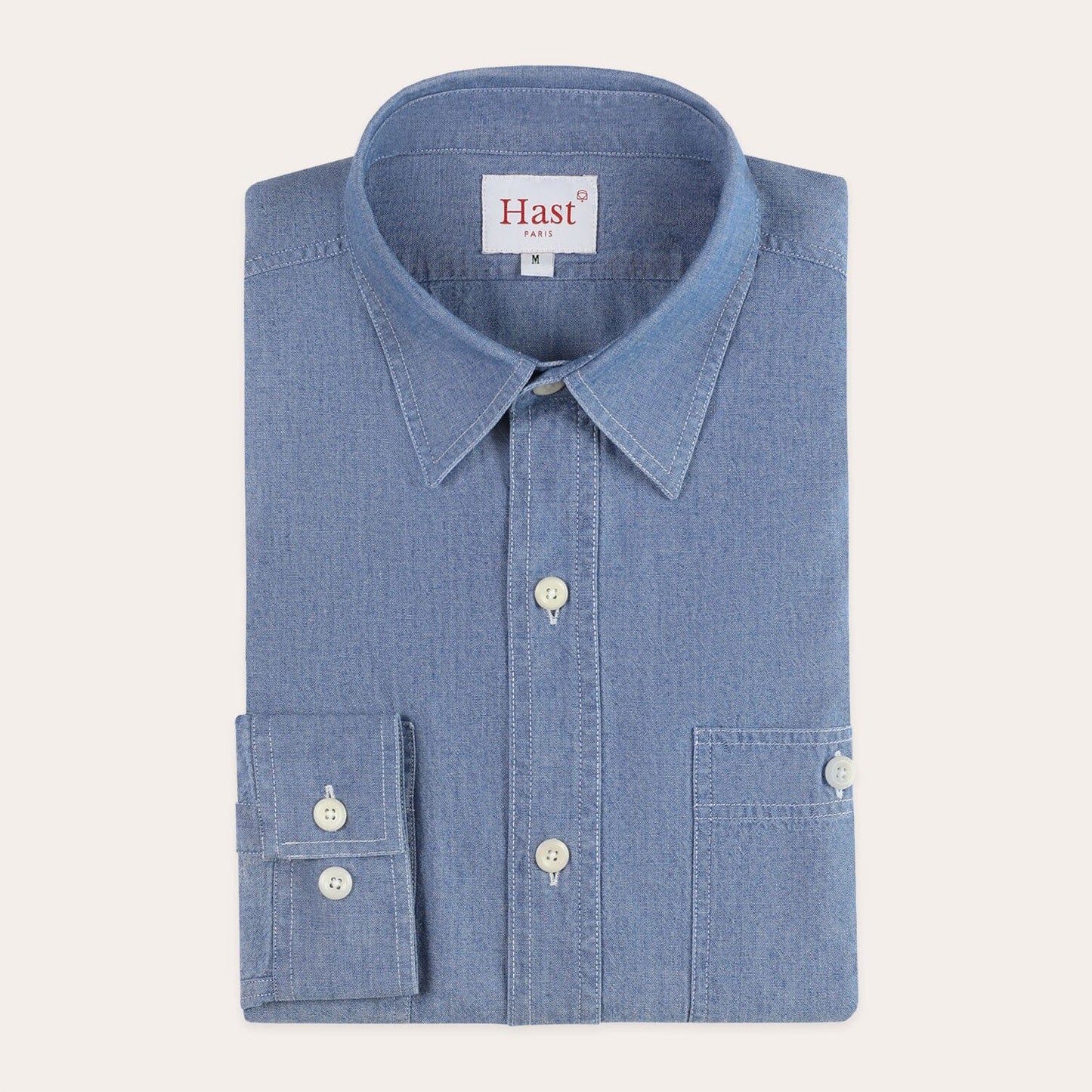 Chemise en chambray bleue
