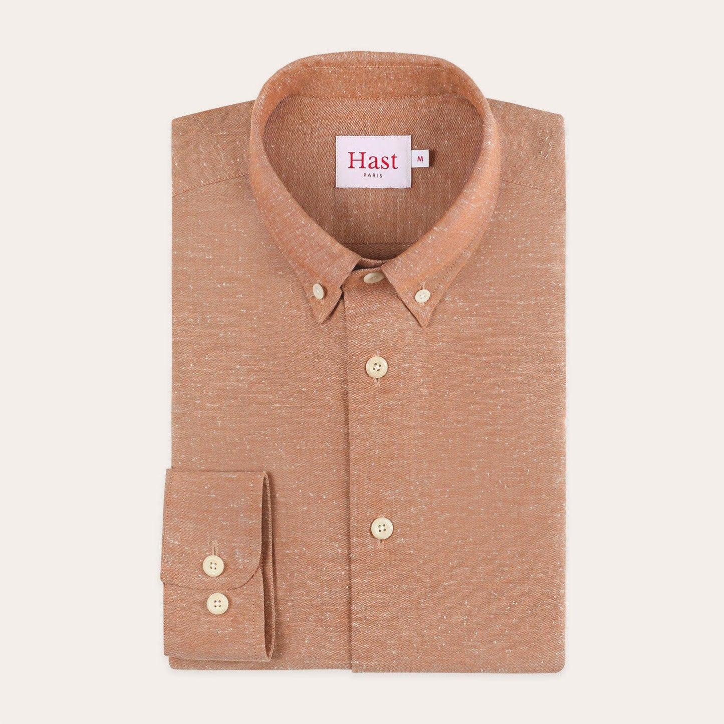 Chemise en coton pucé ocre