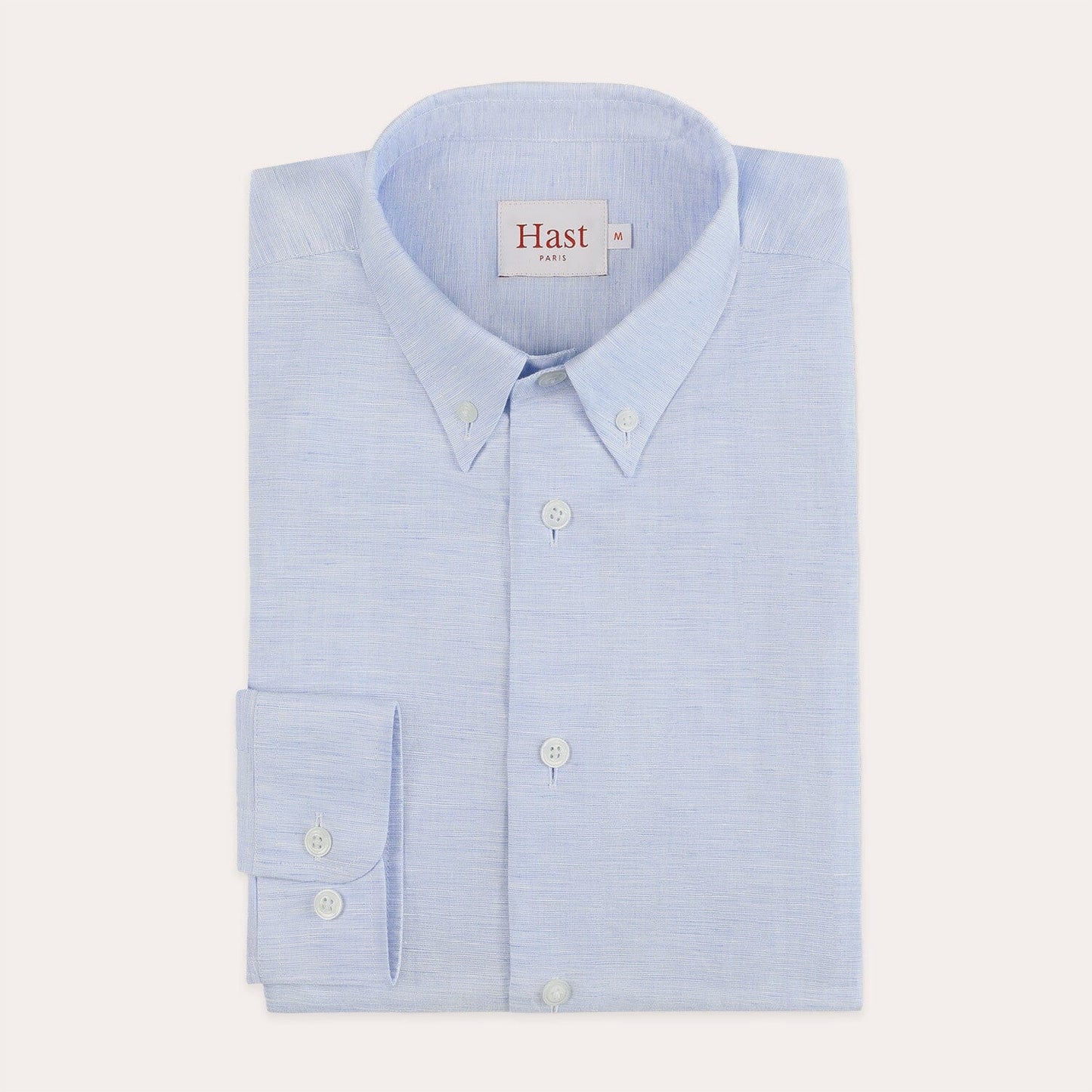 Chemise en lin et coton bleu clair