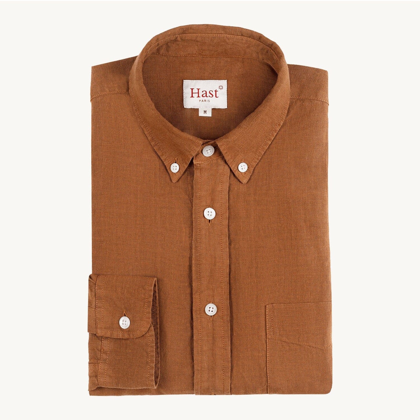 Chemise en lin rouille