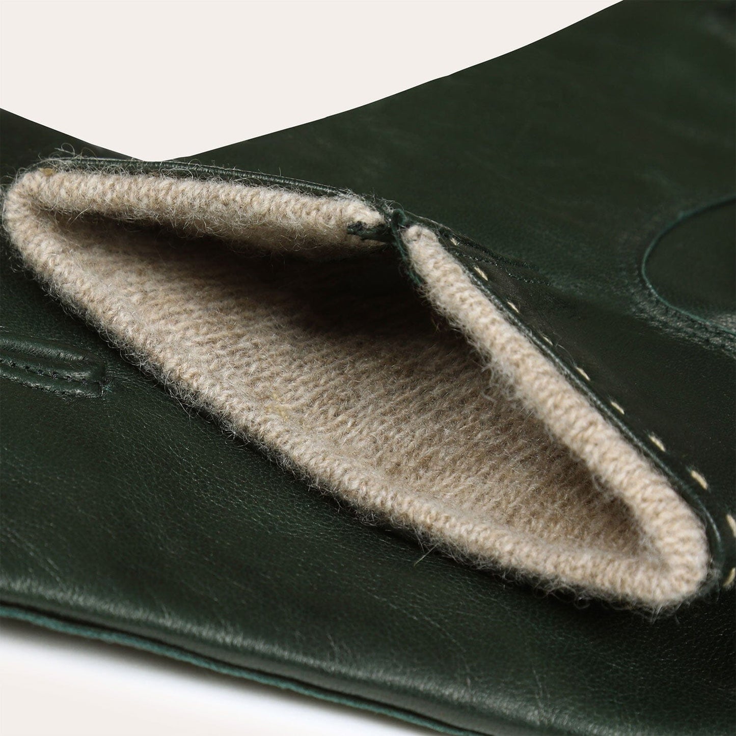 Gants en cuir vert forêt