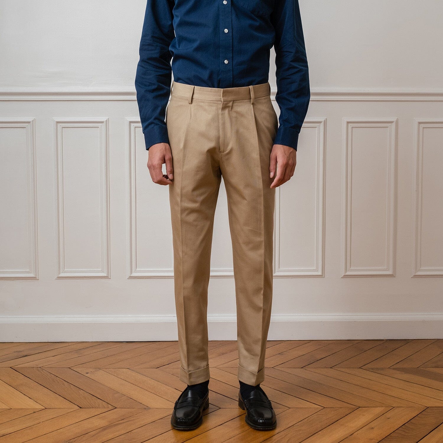 Pantalon A Pince Beige Homme Chino A Pince Homme Pantalon Chino