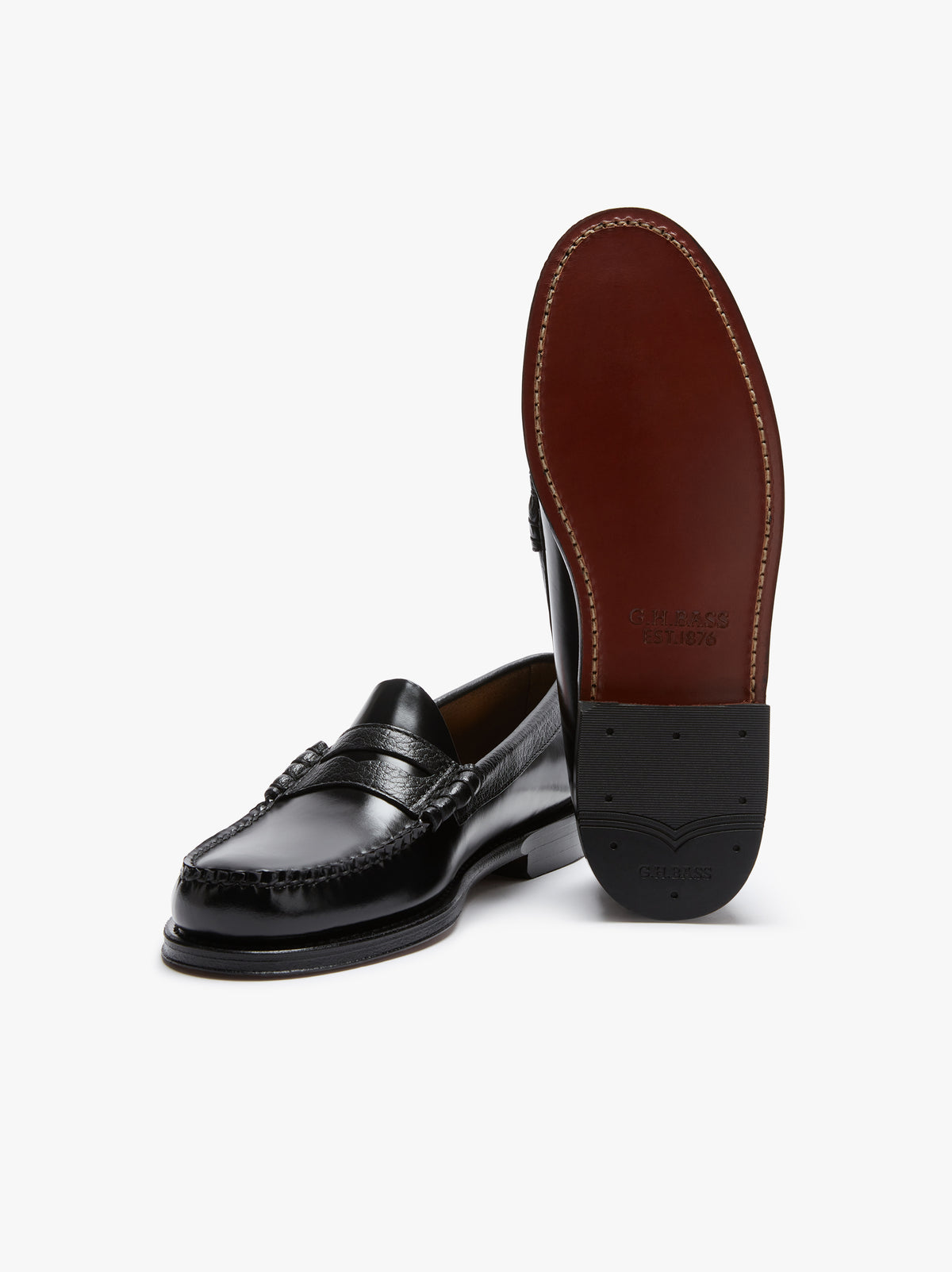 Weejuns Larson black leather loafers