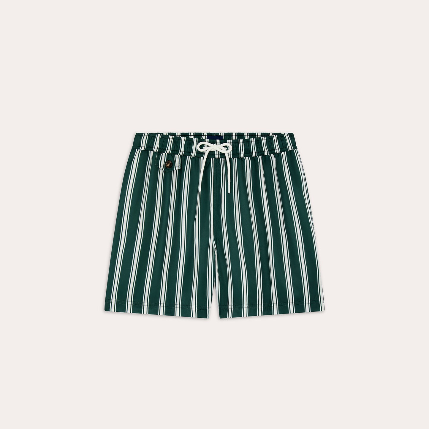 Green swimsuit with white stripes