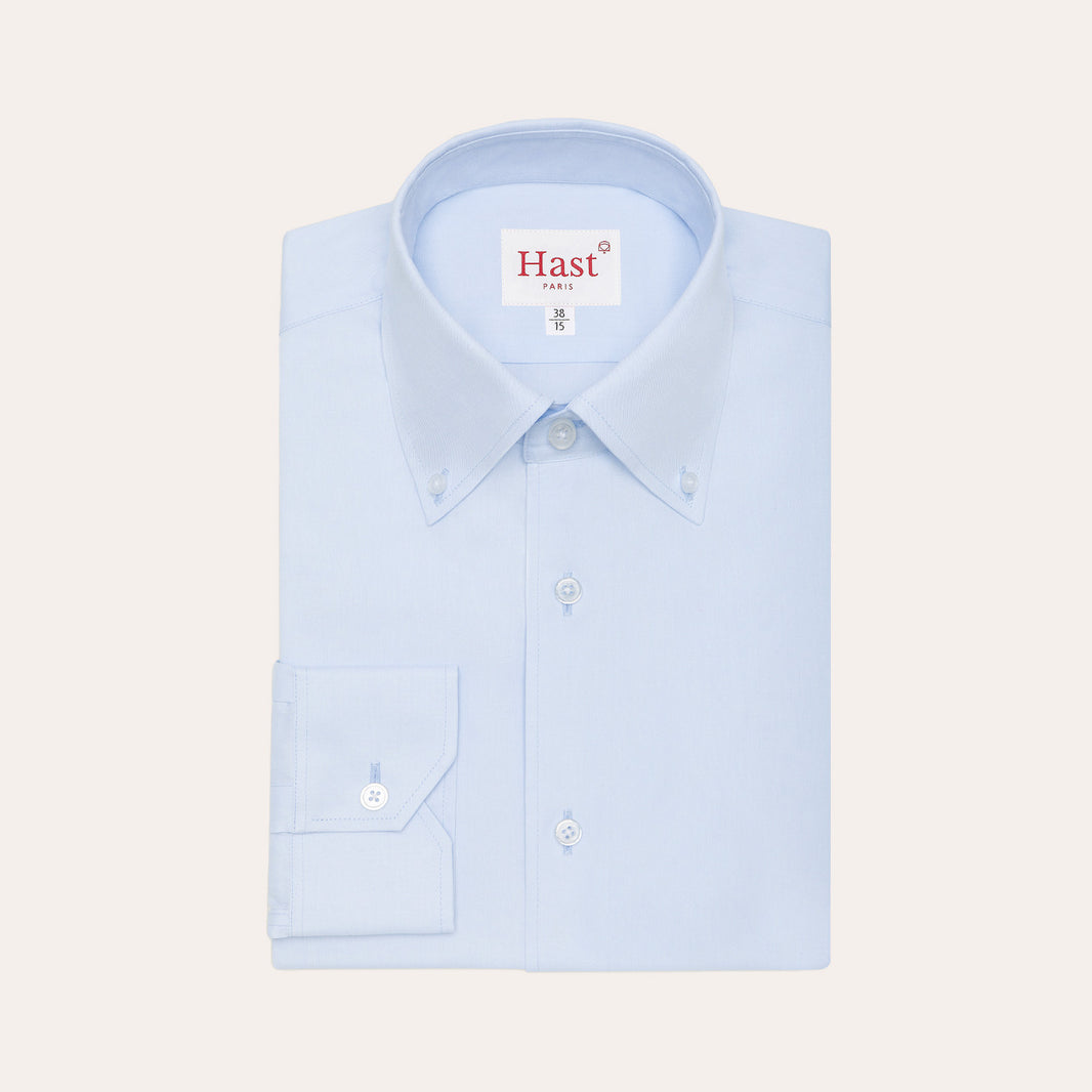 Fitted shirt in sky blue double-twisted Oxford
