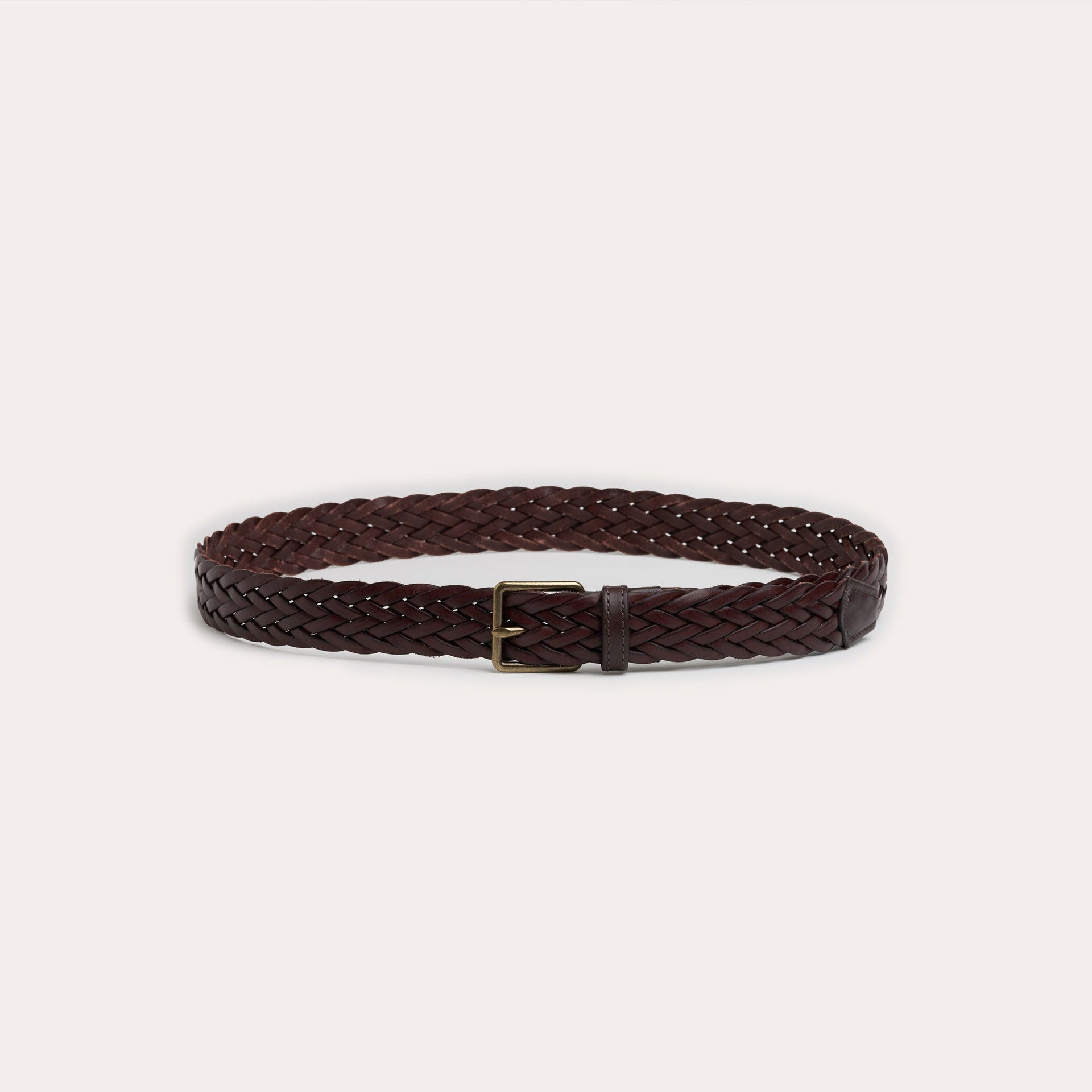 Ceinture en cuir italien tressé marron Hast – Hast Paris