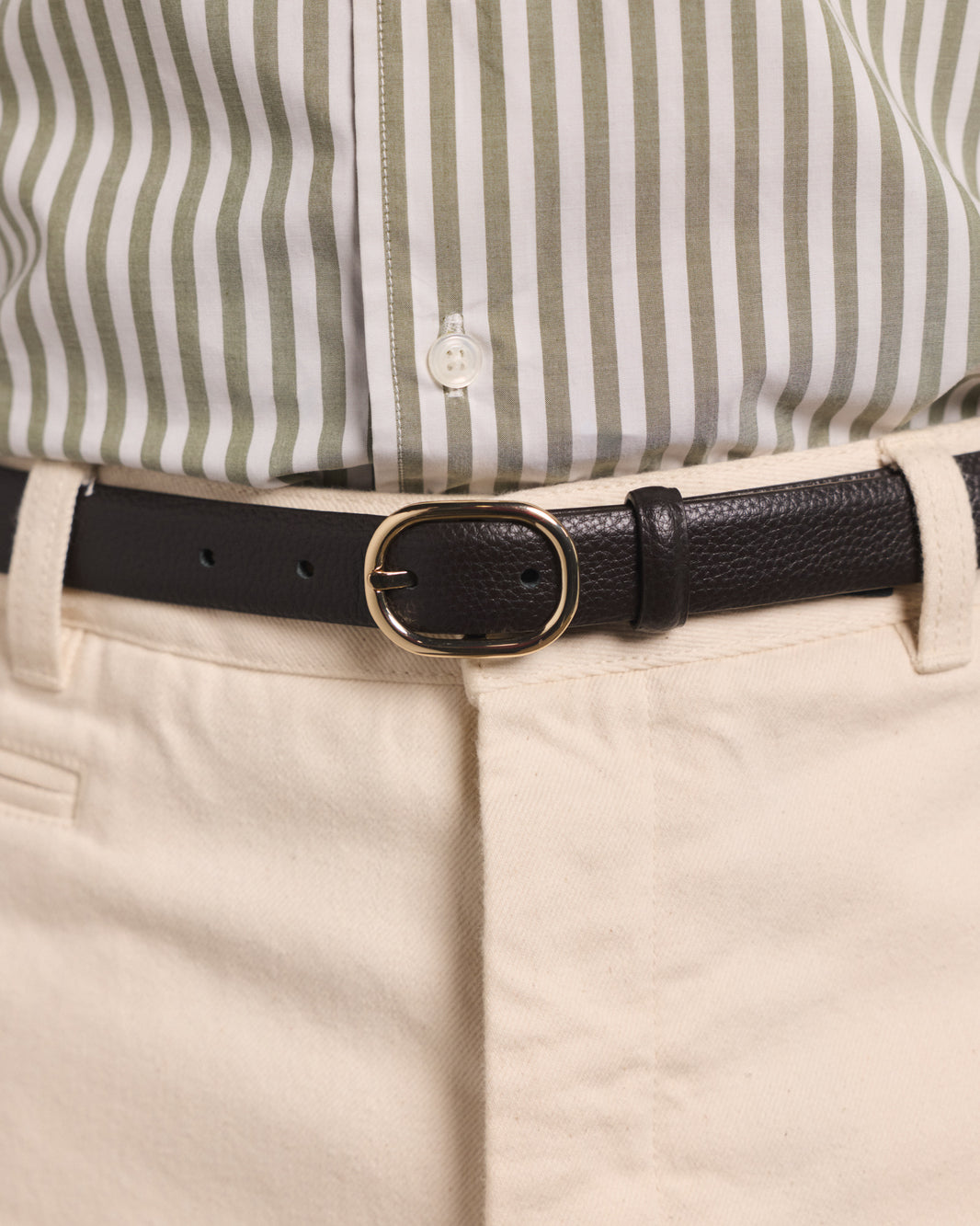 Ceinture en cuir grainé marron foncé