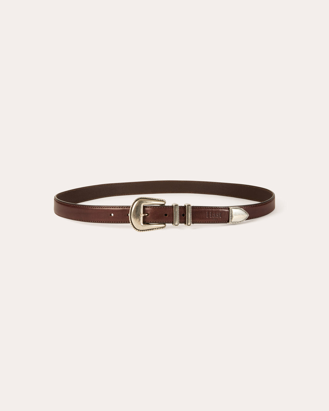 Ceinture western en cuir marron