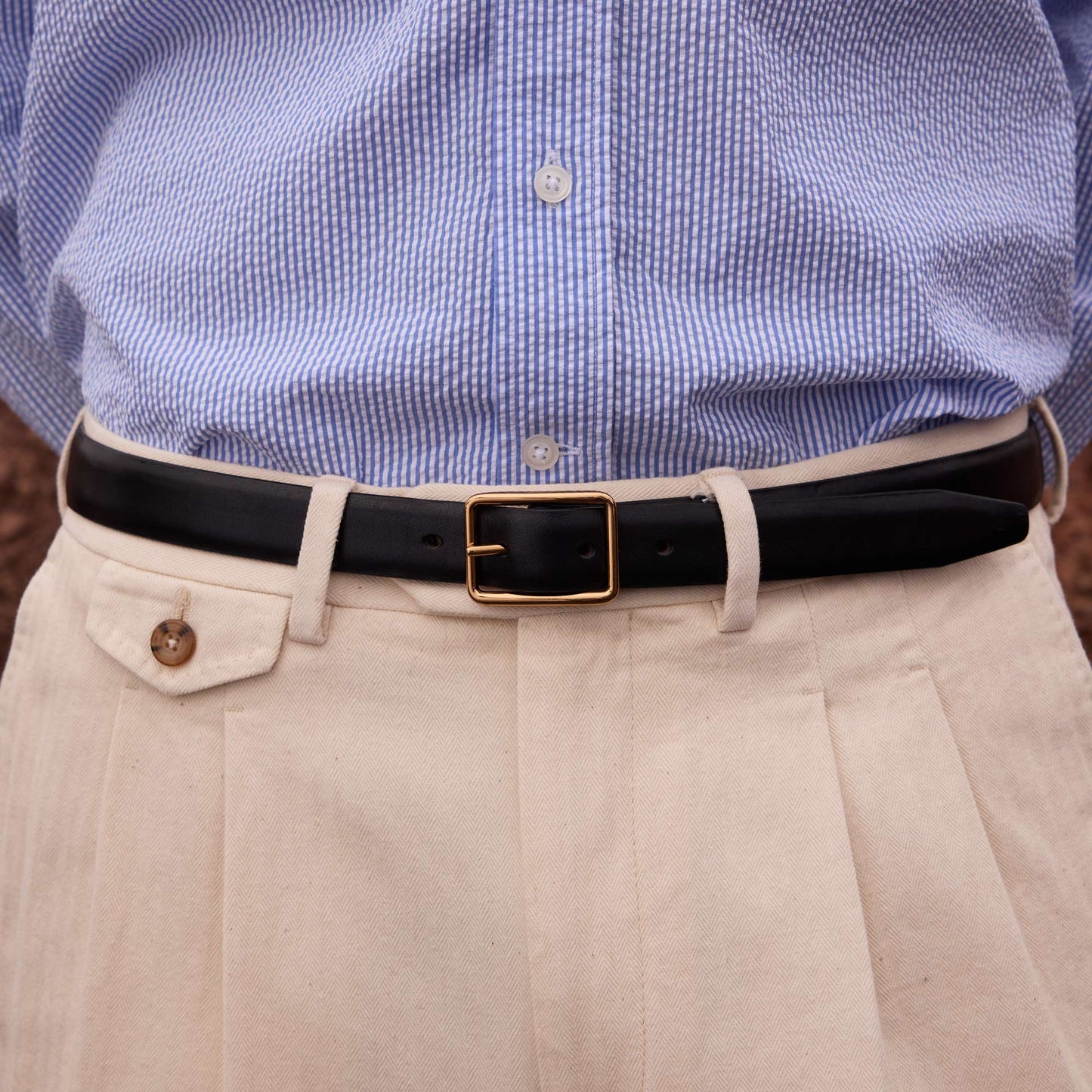 Ceinture réversible noire et bordeaux en cuir de vachette