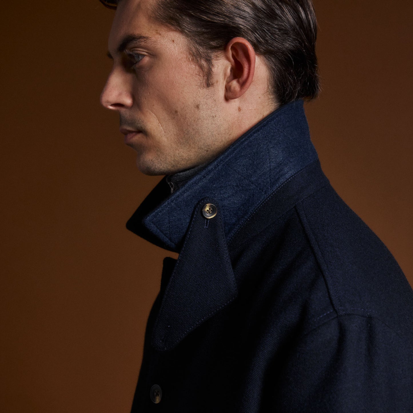 Blouson marine en laine cachemire