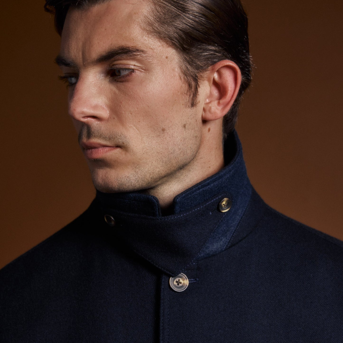 Blouson marine en laine cachemire