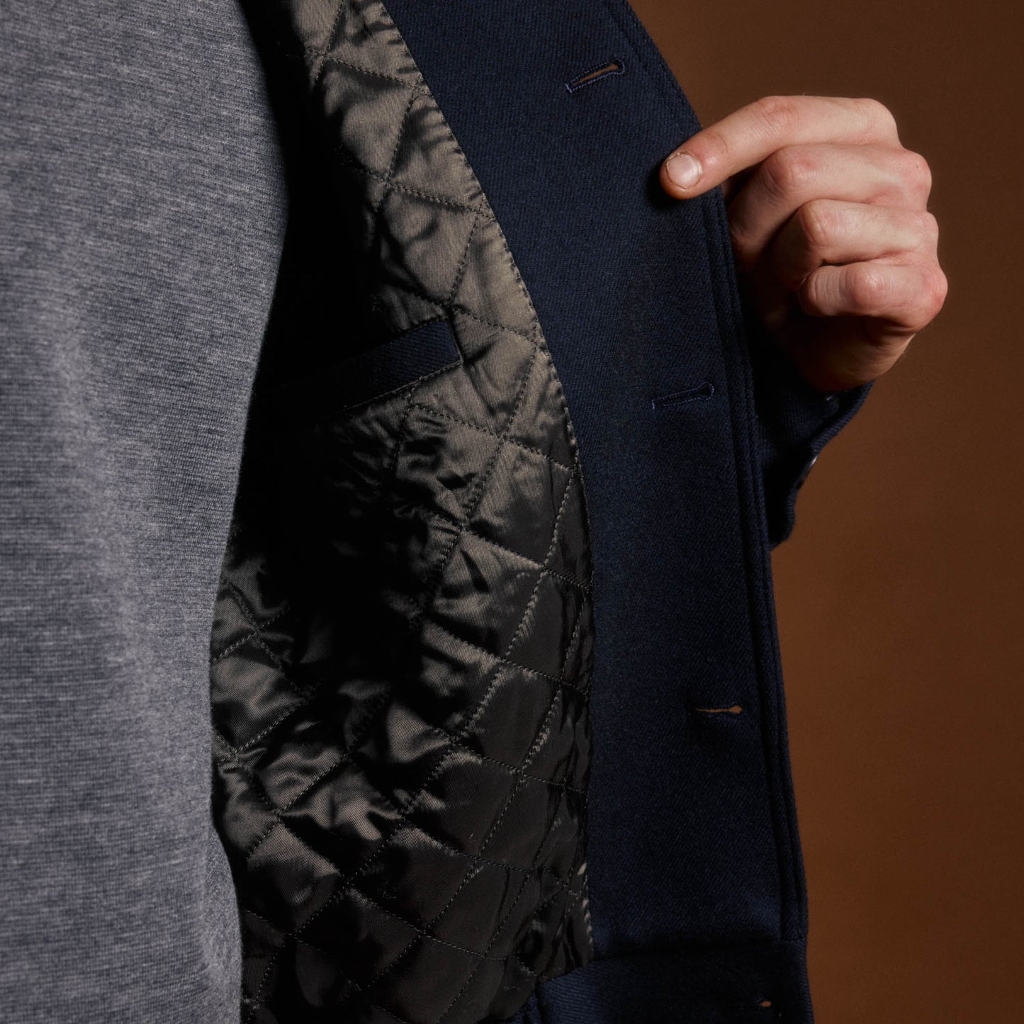 Blouson marine en laine cachemire