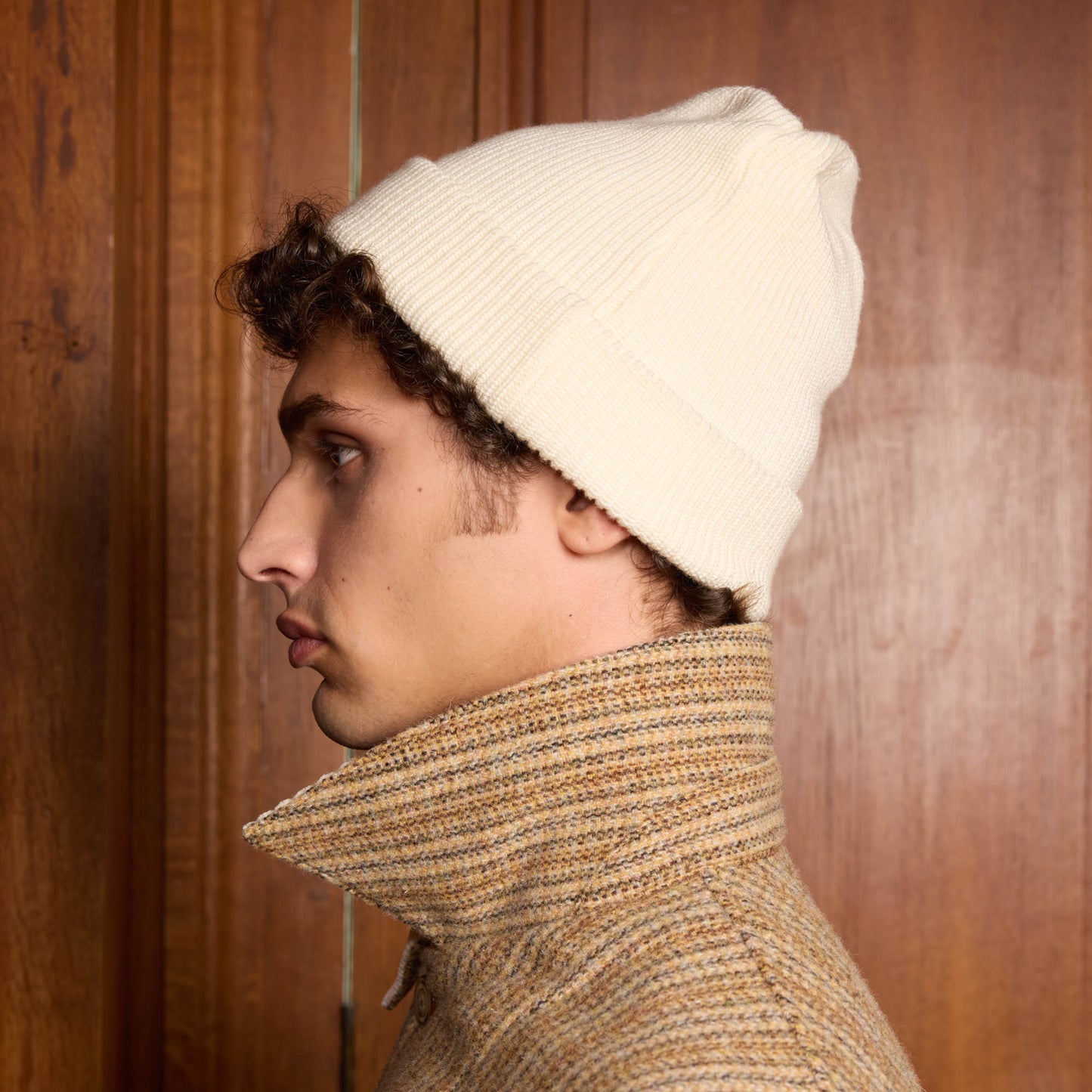 Bonnet en laine mérinos écru