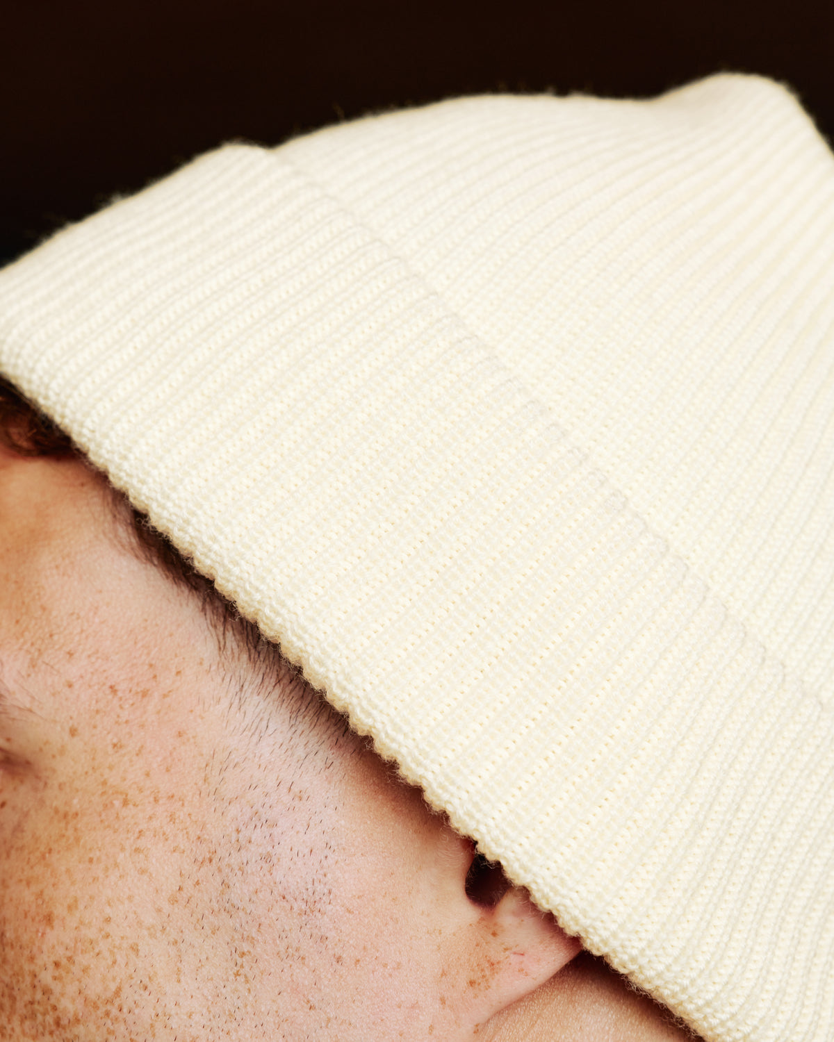 Ecru merino wool beanie