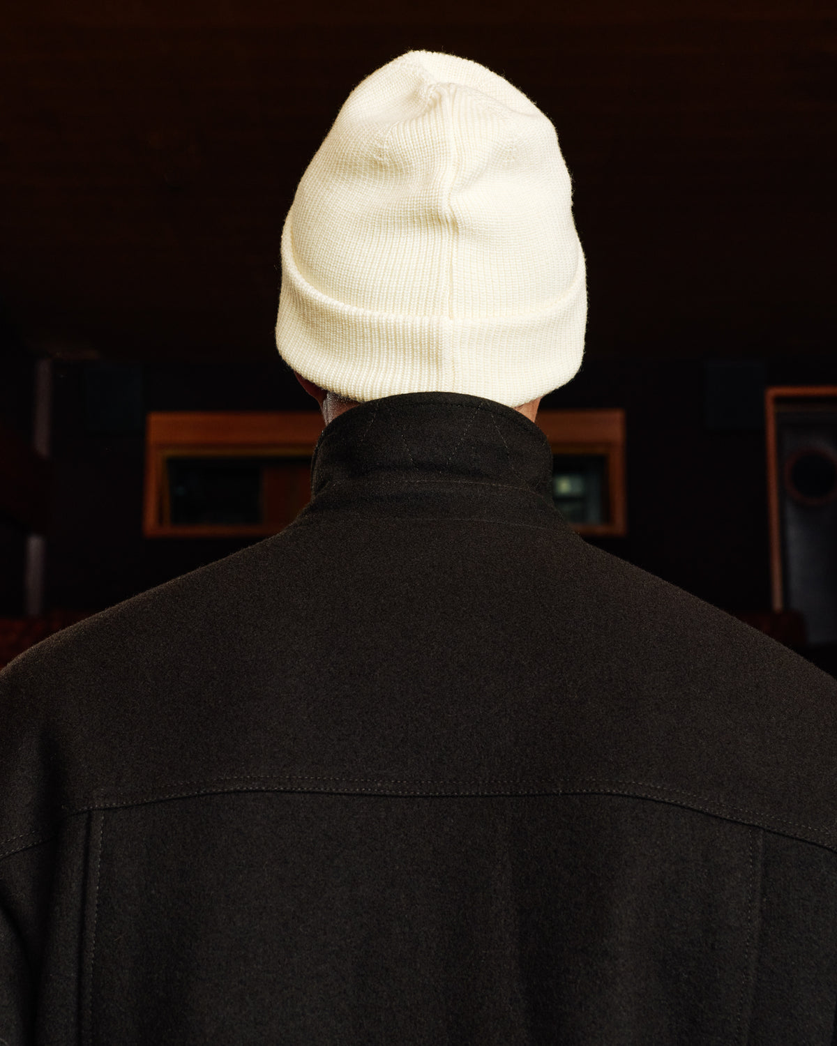 Ecru merino wool beanie