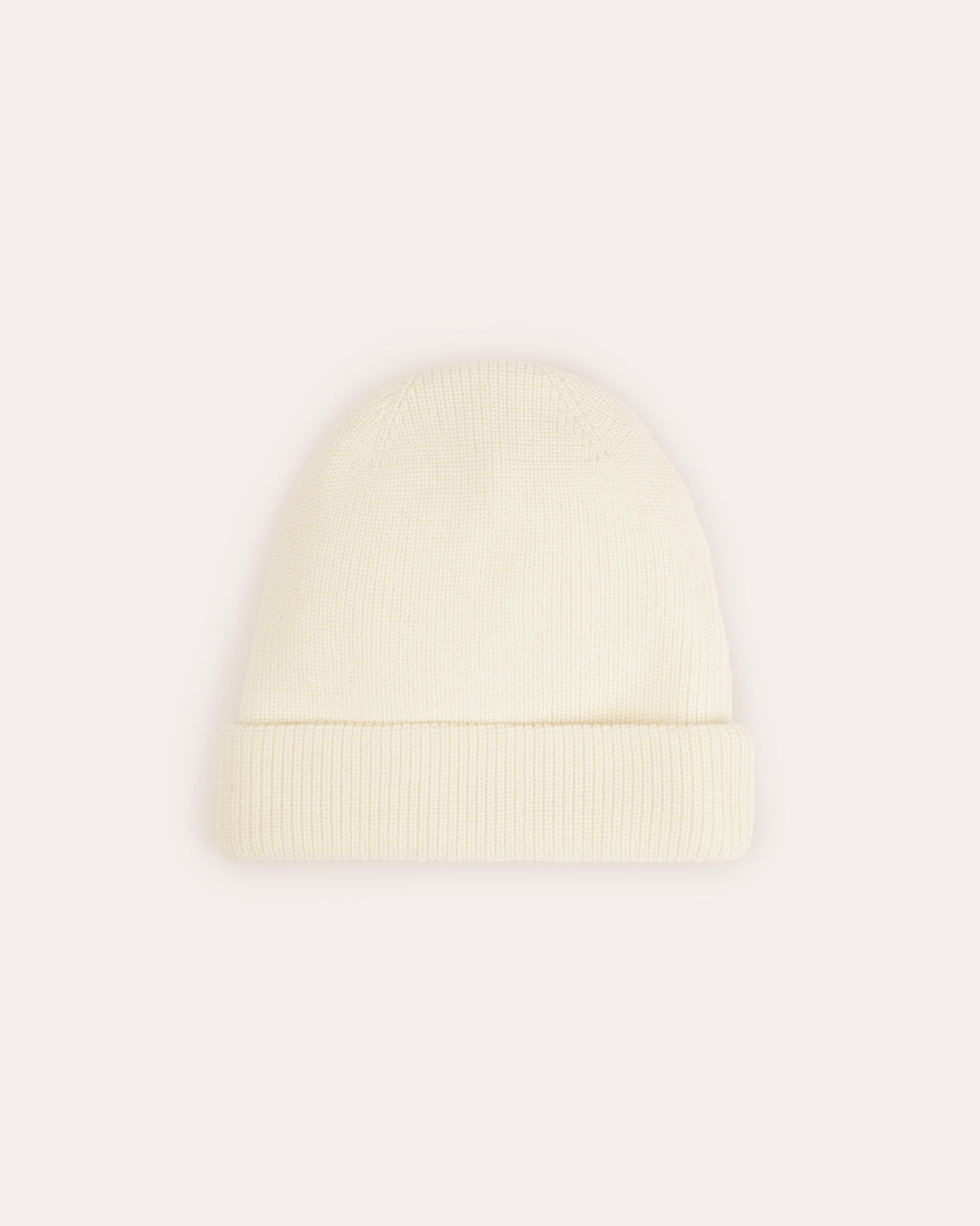 Ecru merino wool beanie
