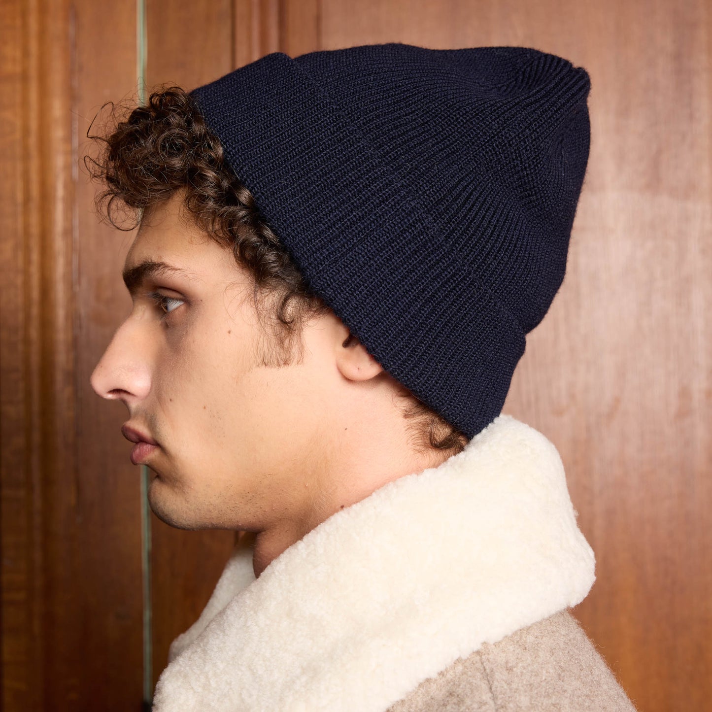 Bonnet en laine mérinos marine