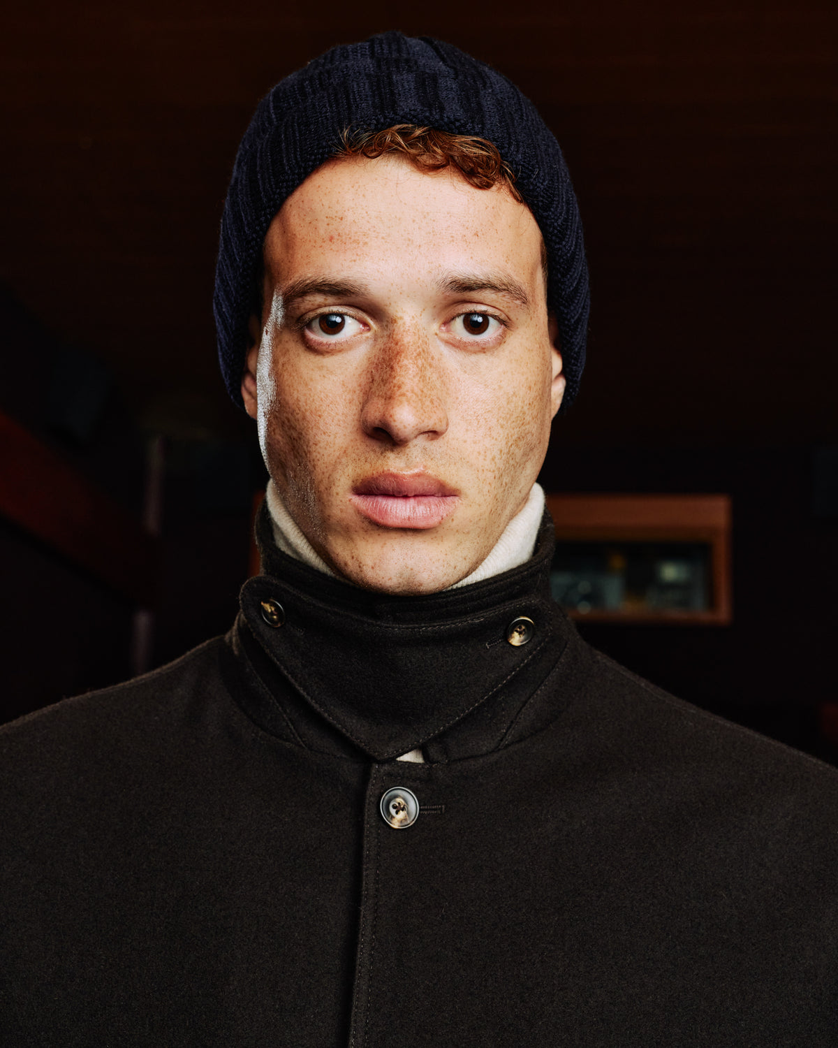 Navy wool beanie