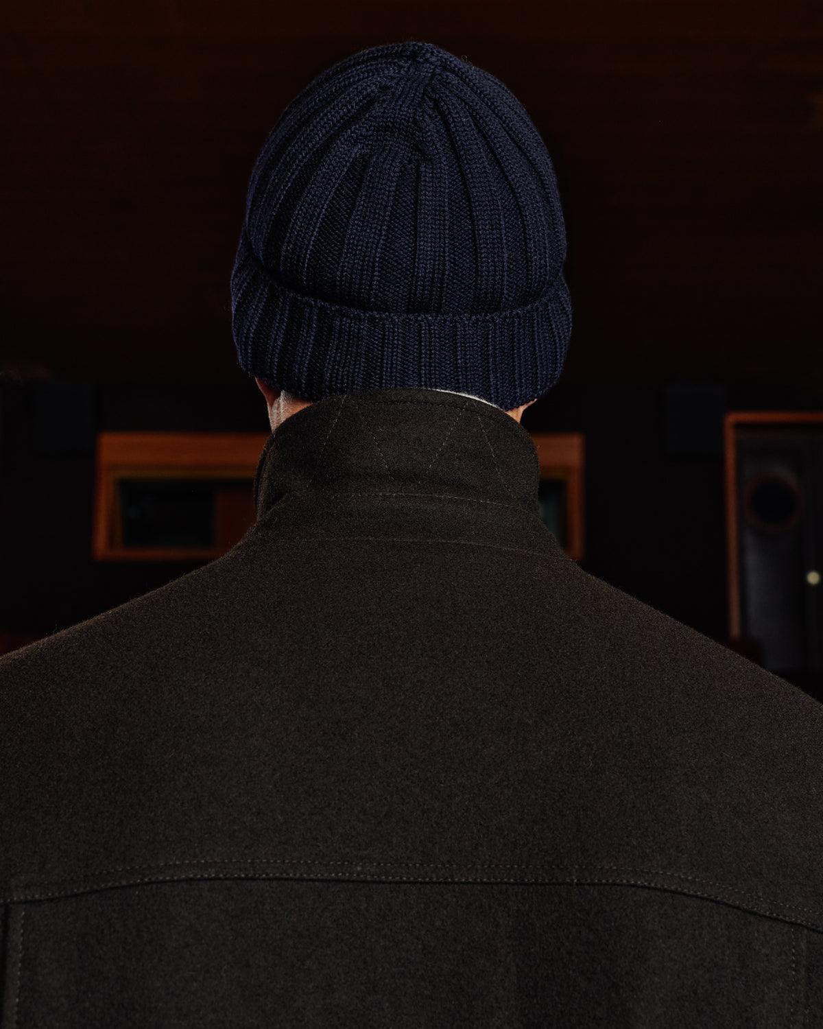 Navy wool beanie