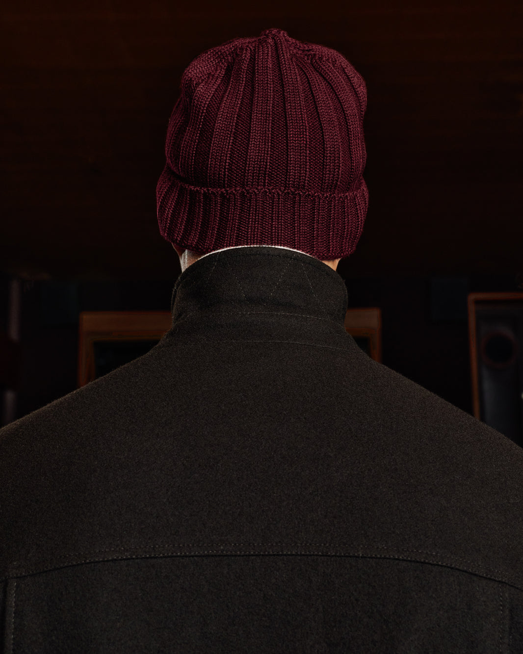 Bonnet en laine bordeaux