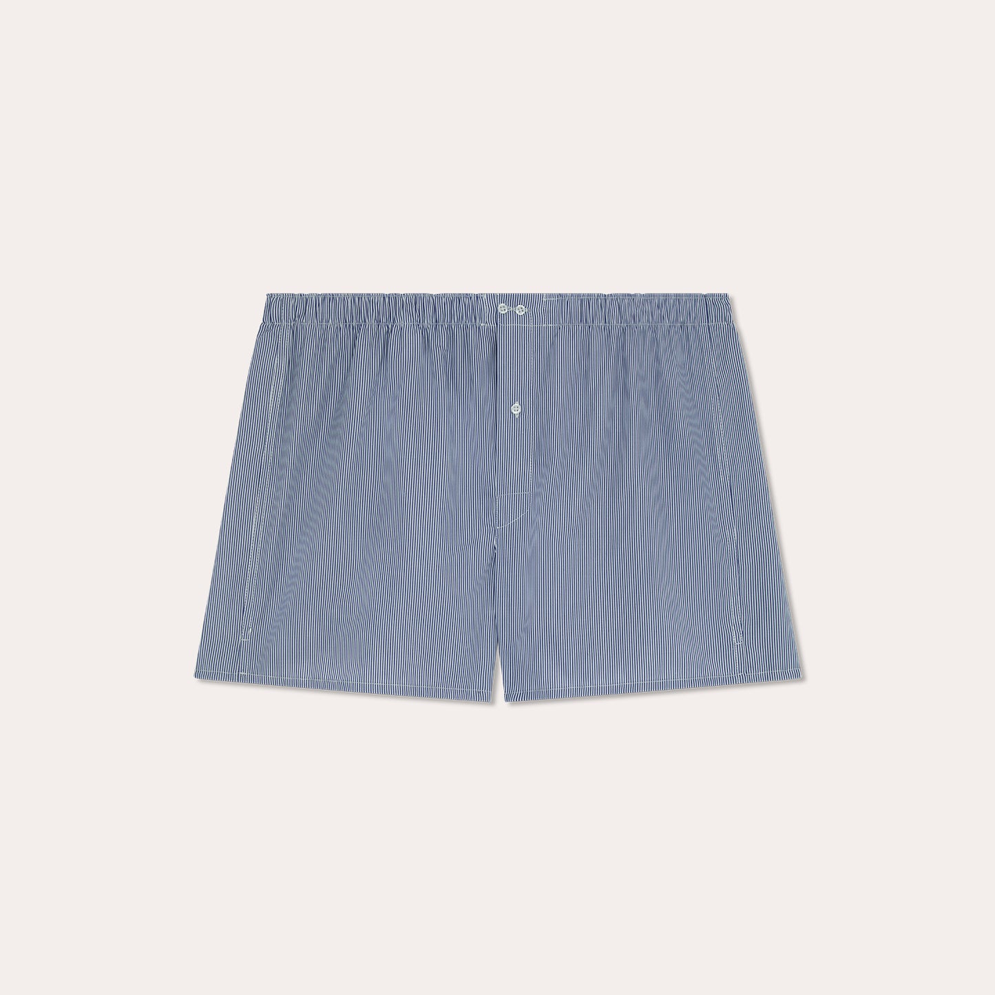 Caleçon en coton bleu foncé à rayure blanche