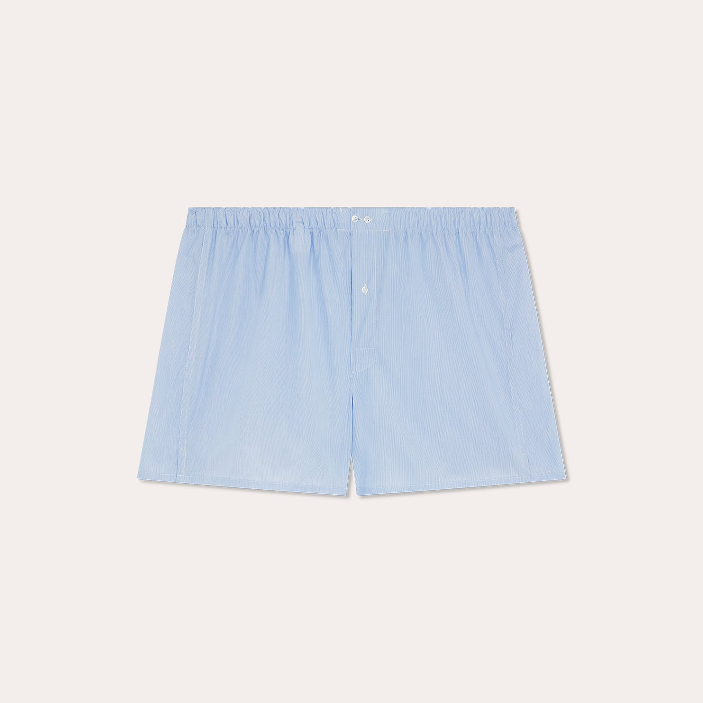 Caleçon en coton bleu ciel à rayure blanche