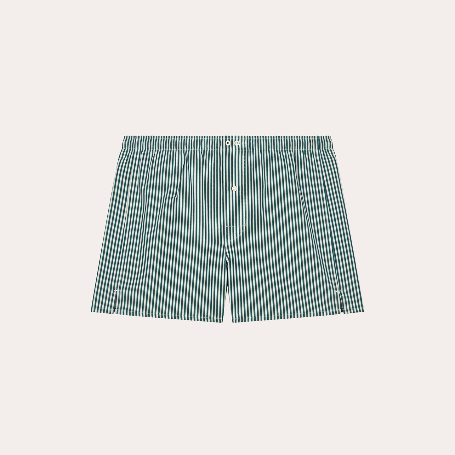Green striped cotton boxer shorts