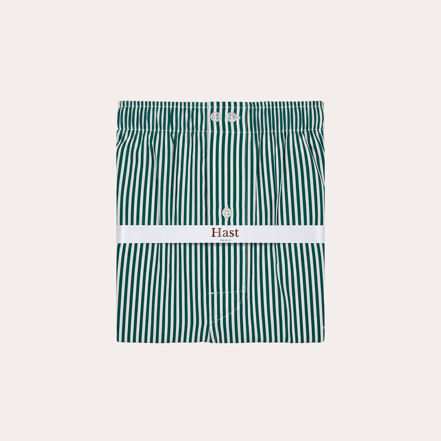 Green striped cotton boxer shorts