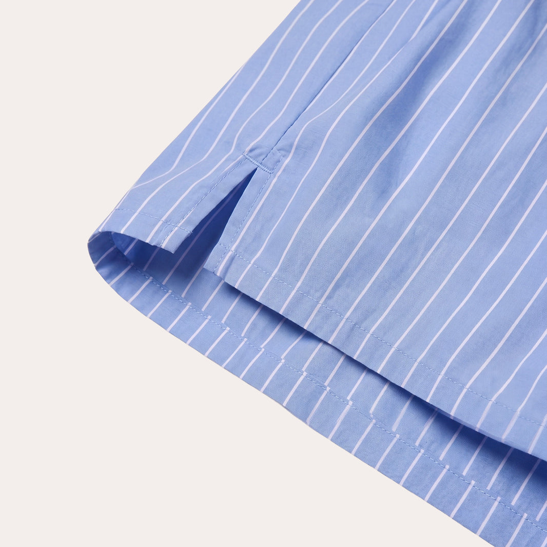 Boxershorts aus Baumwolle in Blau mit weißen Streifen