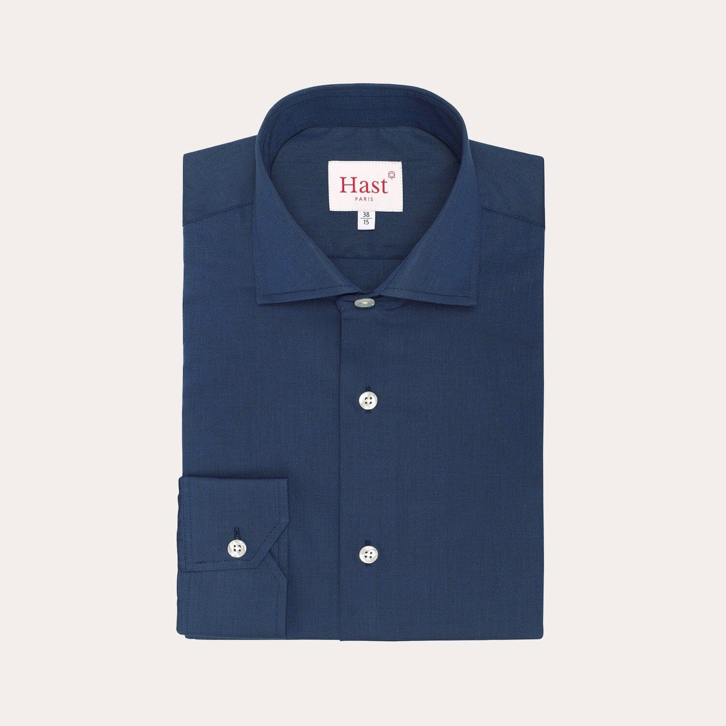 Chemise cintrée en fil-à-fil double retors bleu nuit