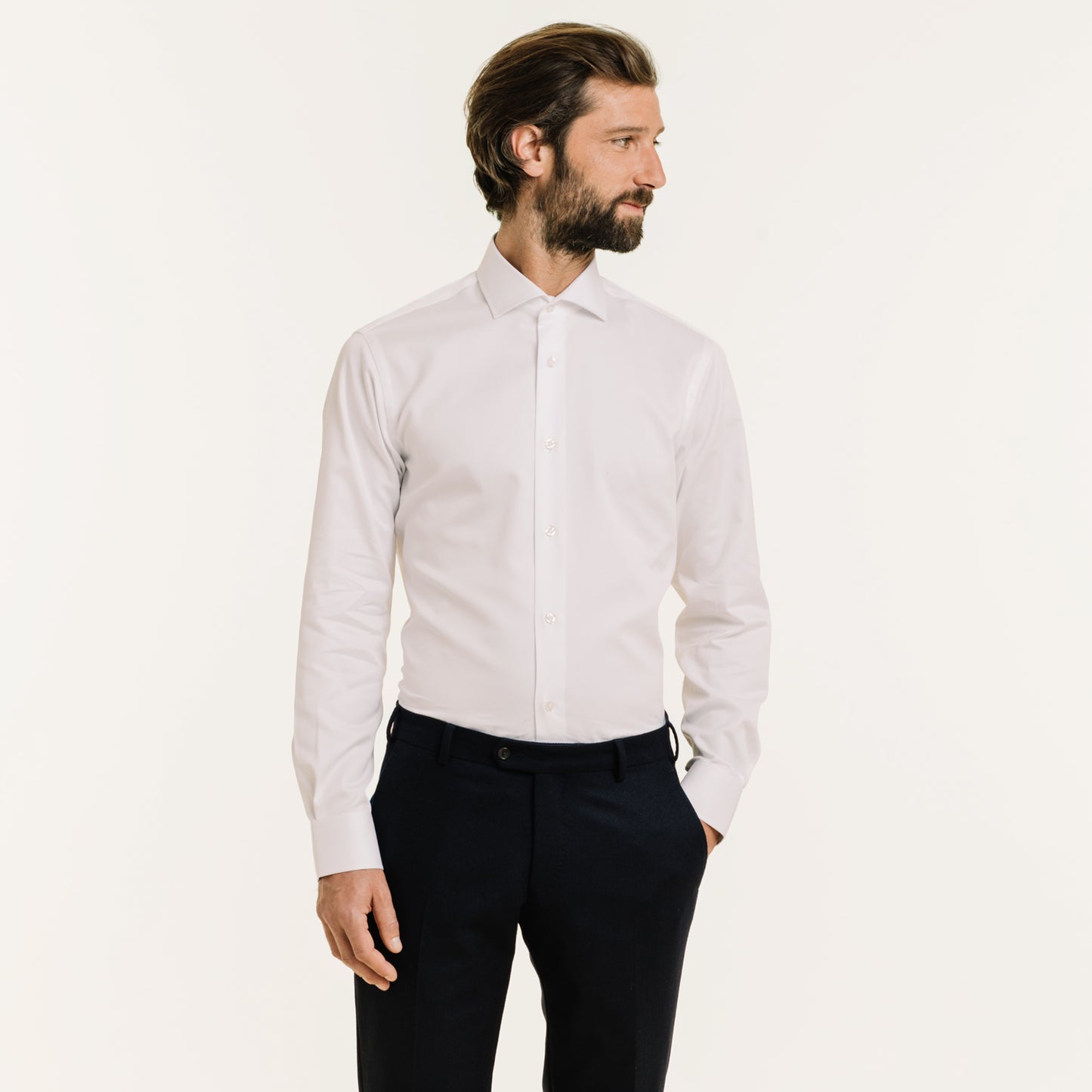 Men's White Fitted Shirt Dobby Hast Hast Paris