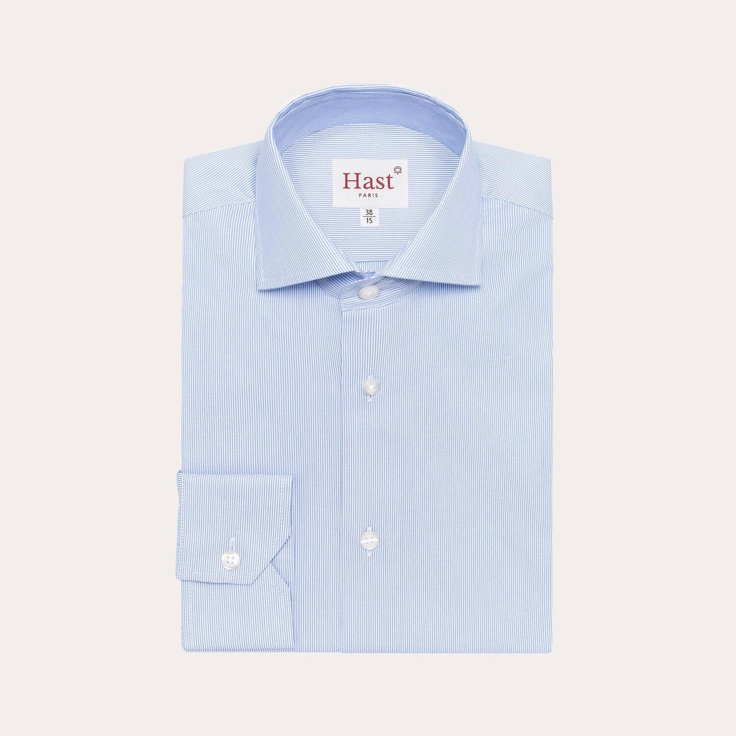 Chemise en oxford double retors à fines rayures bleues
