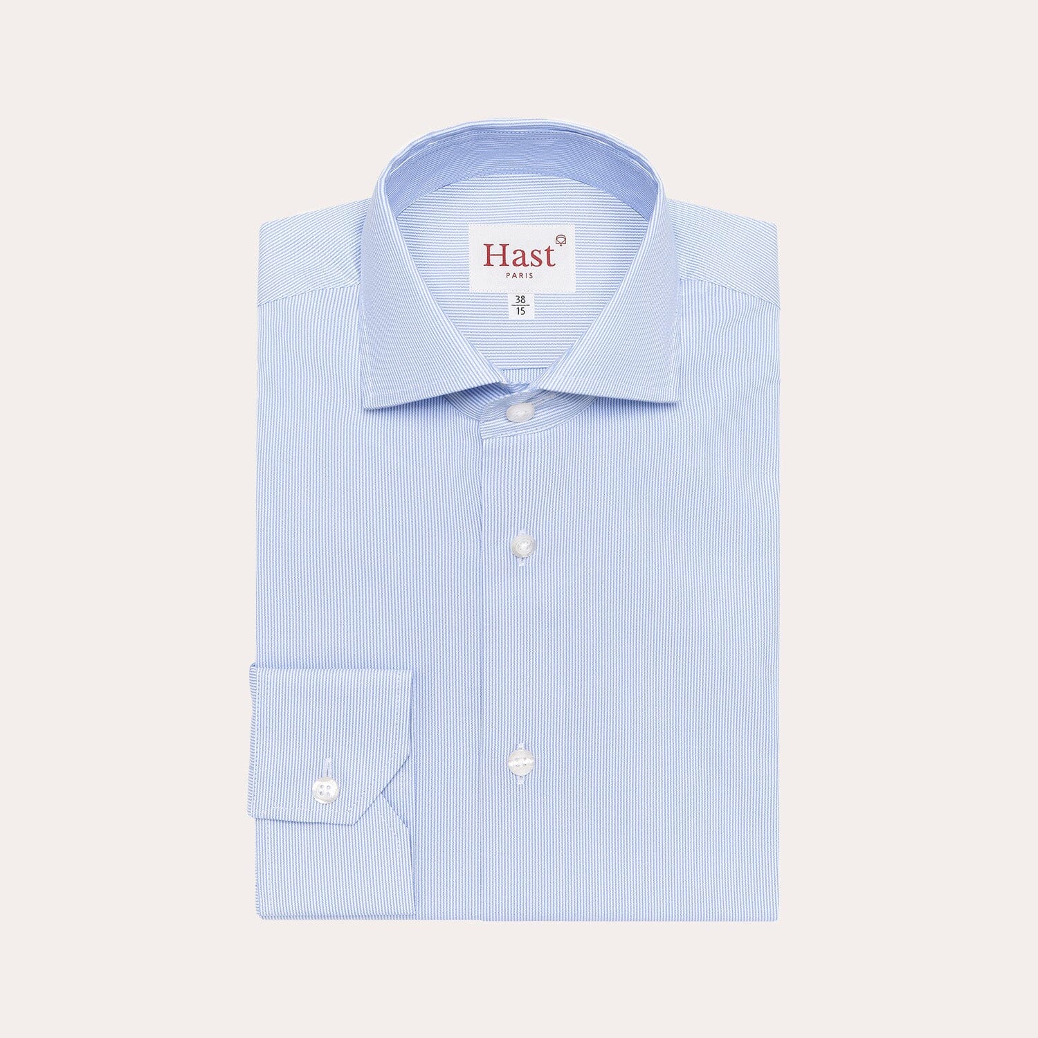 Chemise en oxford double retors à fines rayures bleues