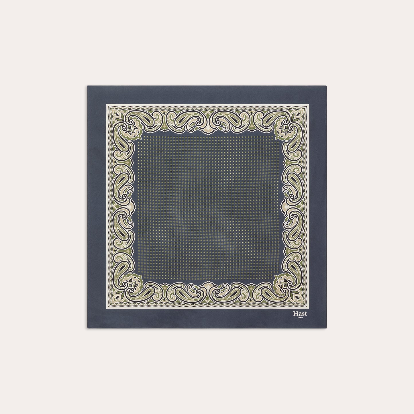 Bandana en soie verte à motif