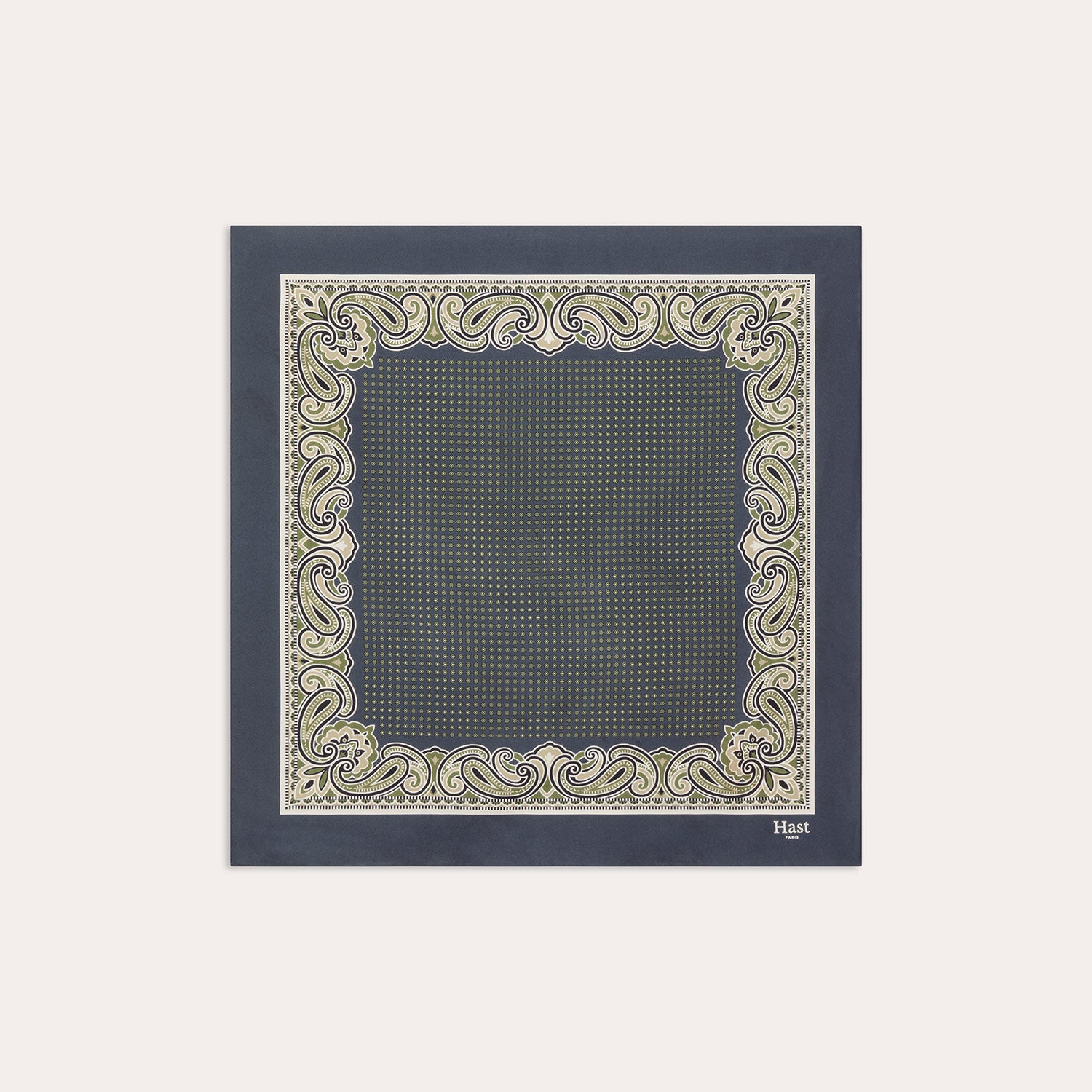 Bandana en soie verte à motif