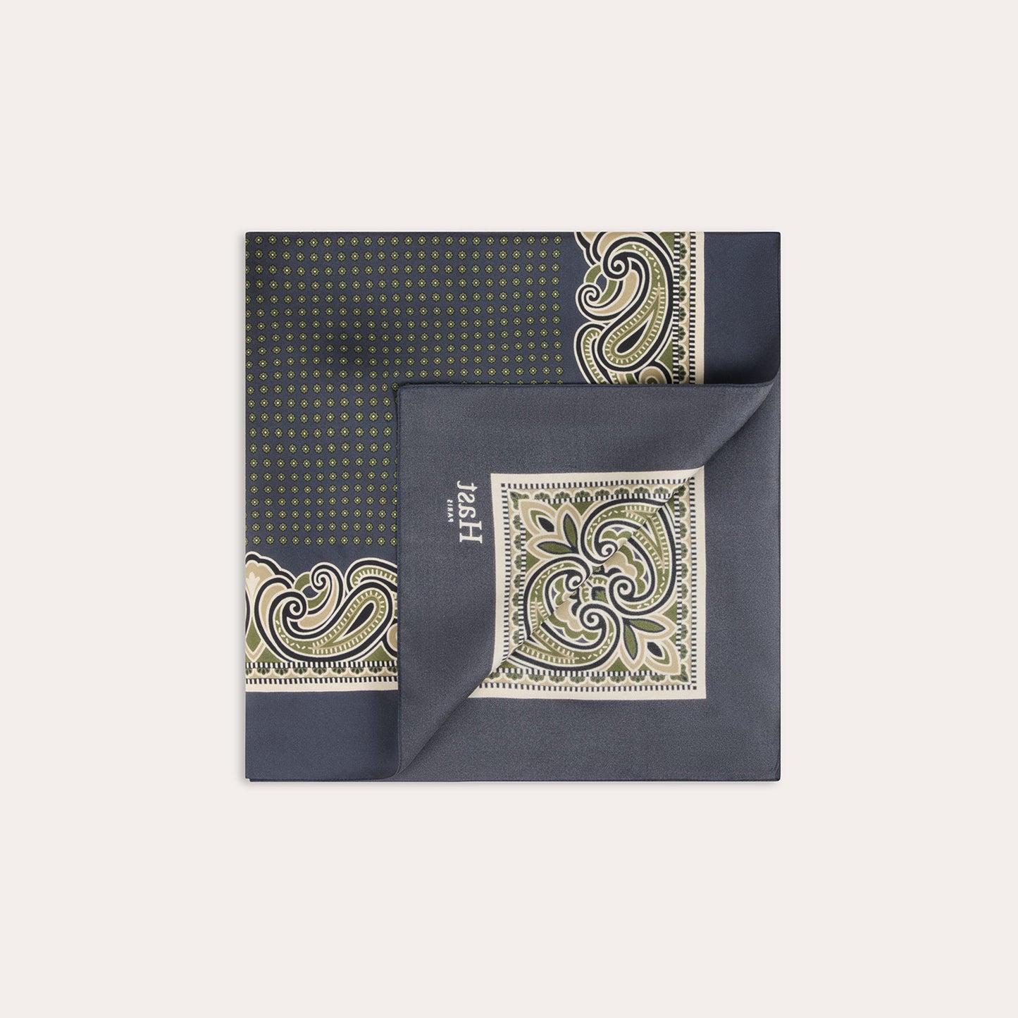 Bandana en soie verte à motif